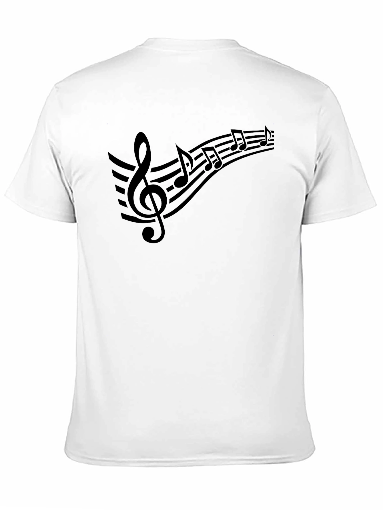 Musical Notes Graphic Black T-Shirt