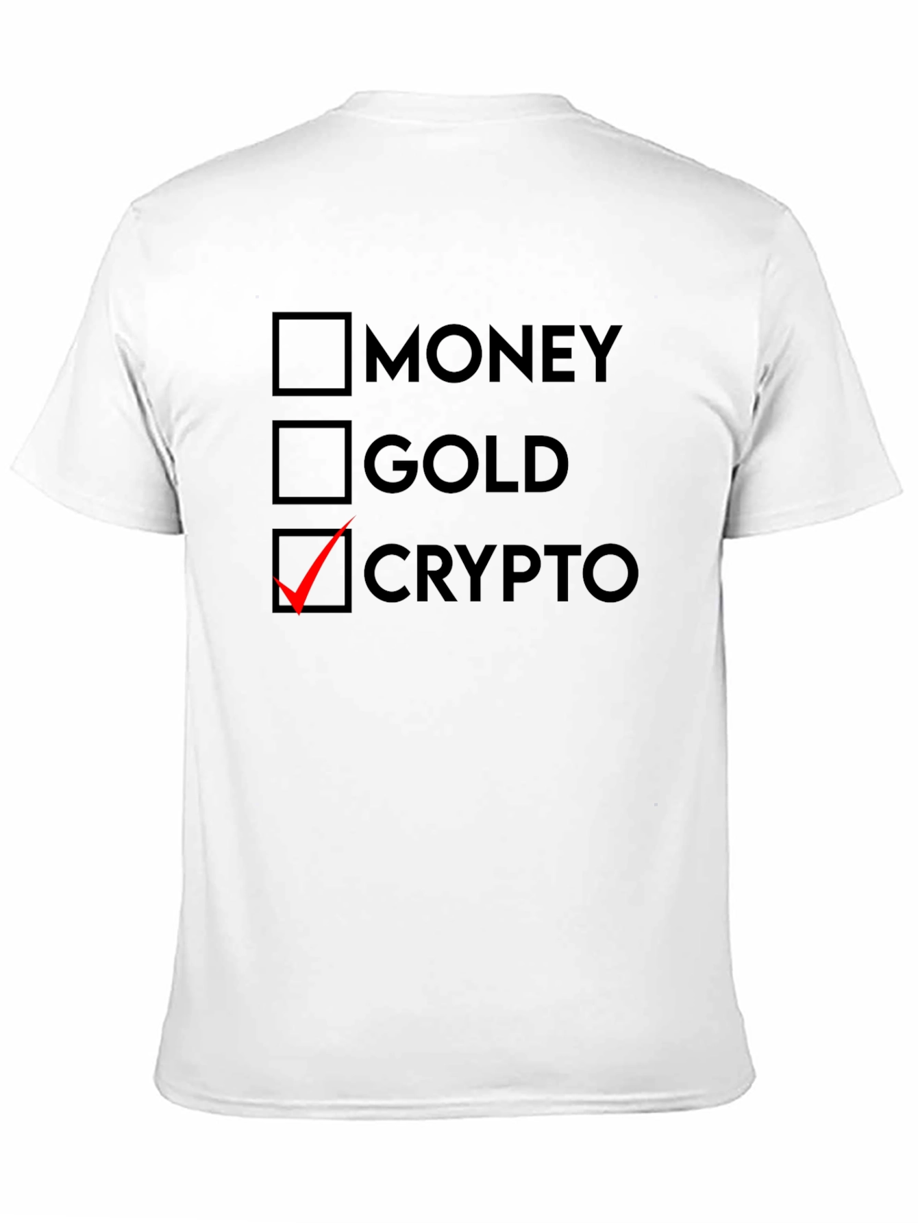 Crypto T-Shirt: Money Gold Crypto Checklist Tee