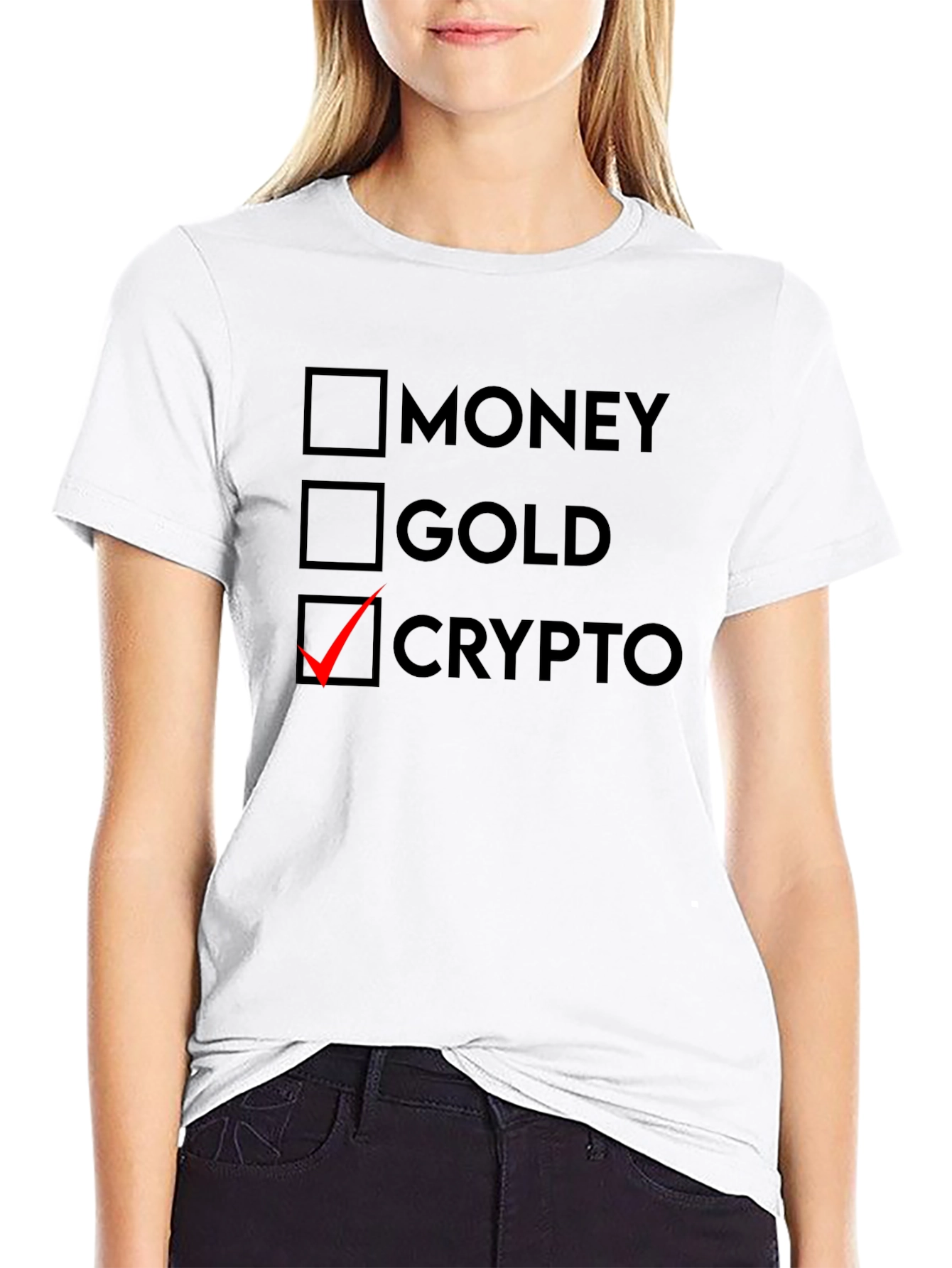 Crypto T-Shirt: Money Gold Crypto Checklist Tee