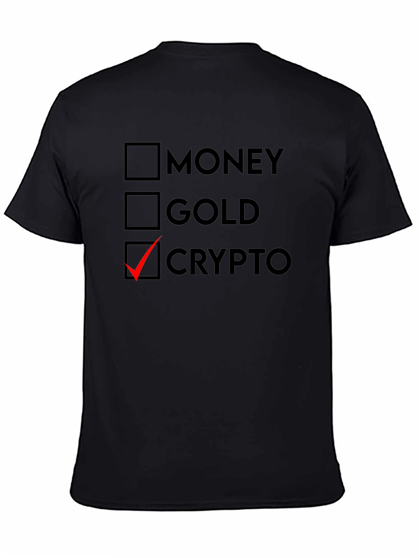 Crypto T-Shirt: Money Gold Crypto Checklist Tee