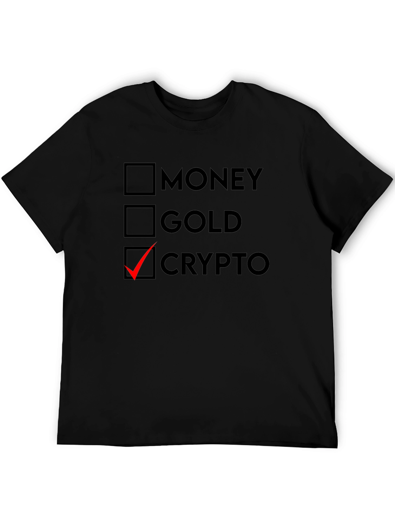 Crypto T-Shirt: Money Gold Crypto Checklist Tee