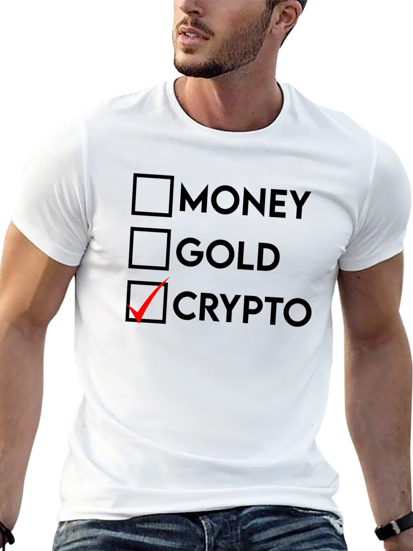 Crypto T-Shirt: Money Gold Crypto Checklist Tee