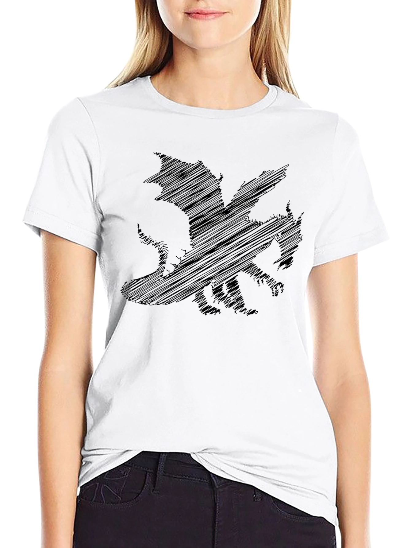 Dragon Sketch Black T-Shirt