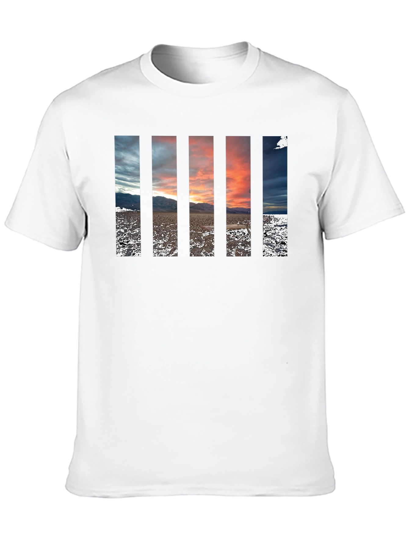 Stripped Sunset Tee - Black Cotton Comfort