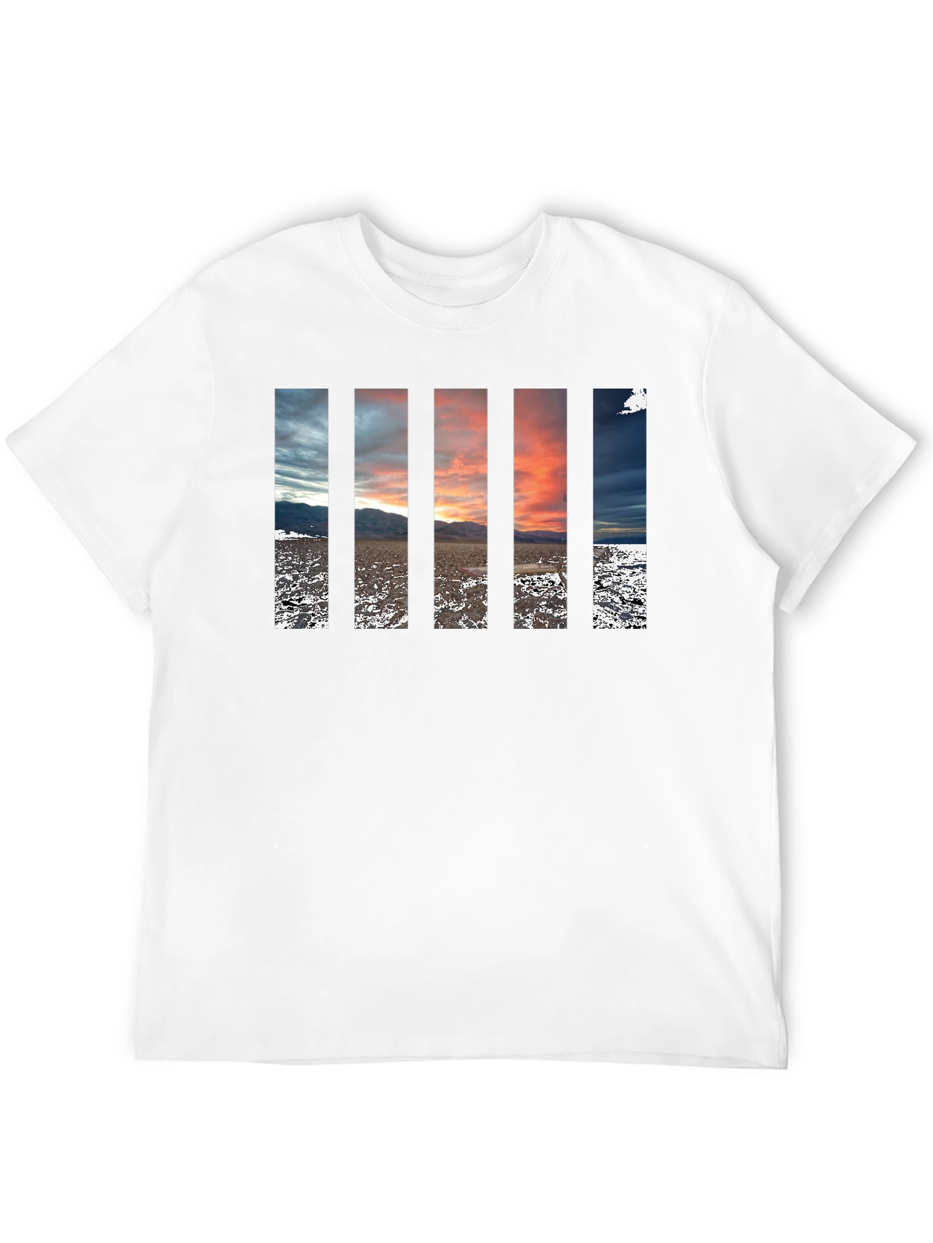 Stripped Sunset Tee - Black Cotton Comfort
