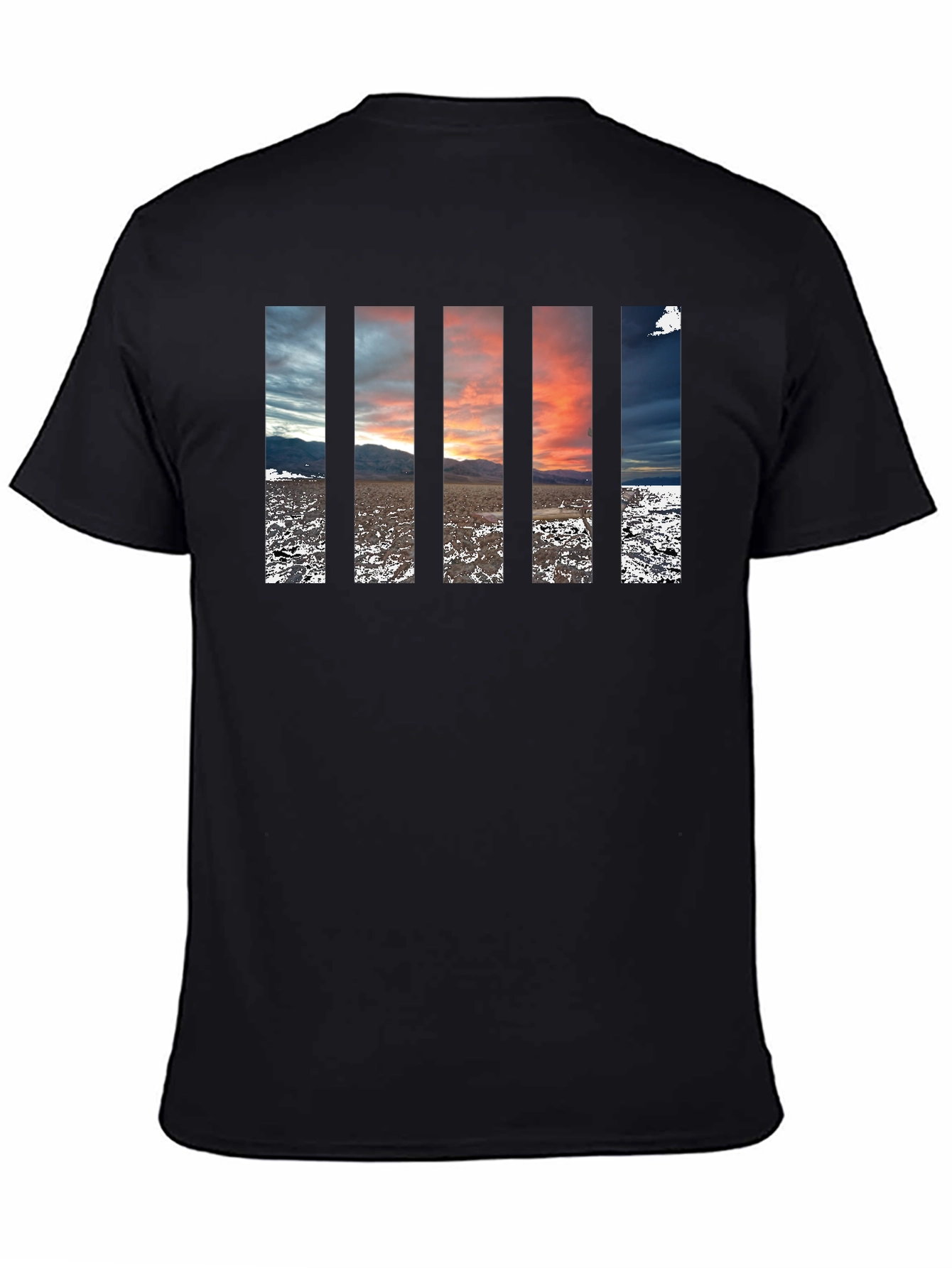 Stripped Sunset Tee - Black Cotton Comfort