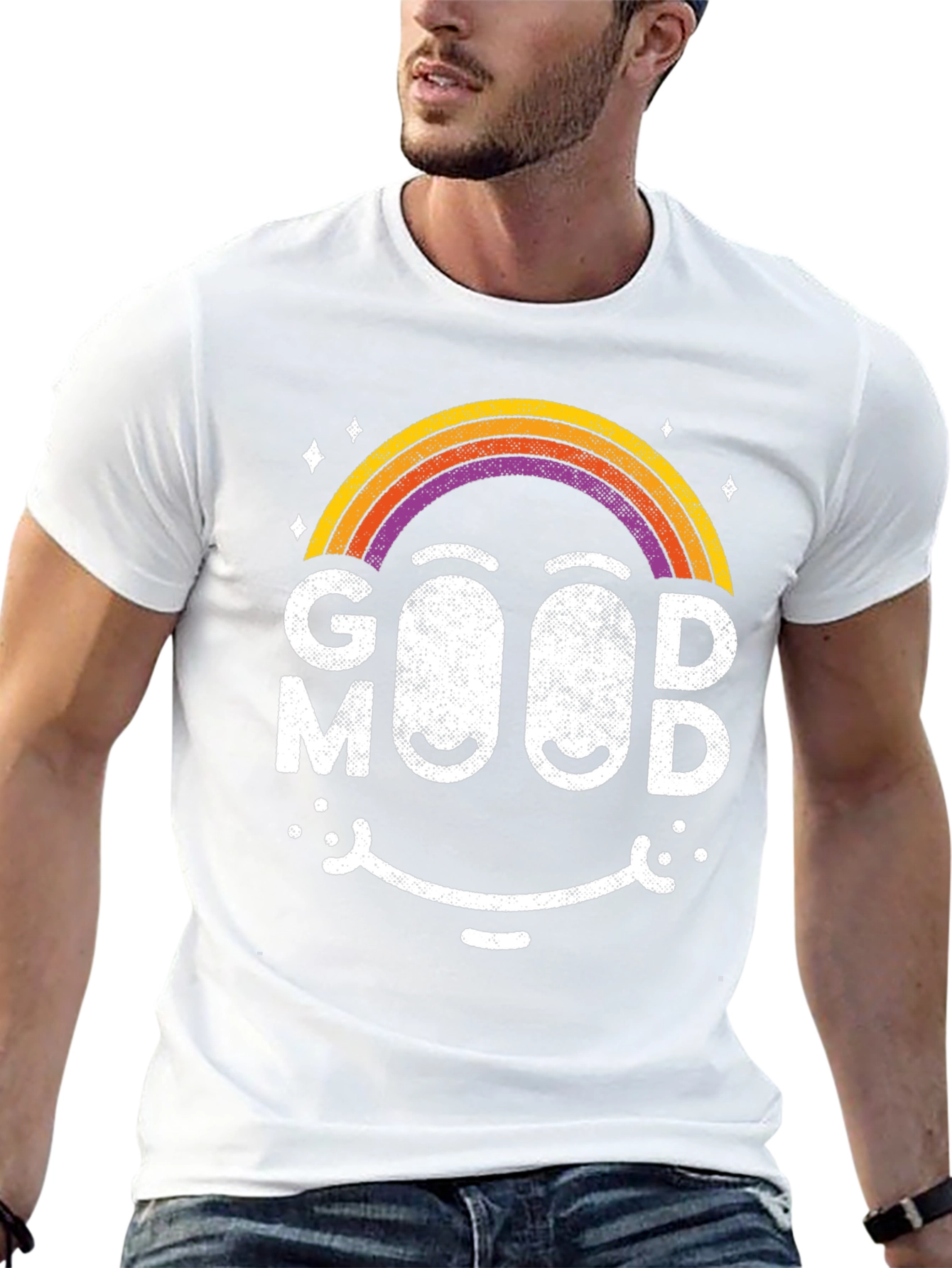 Good Mood Rainbow Smiley Face T-Shirt