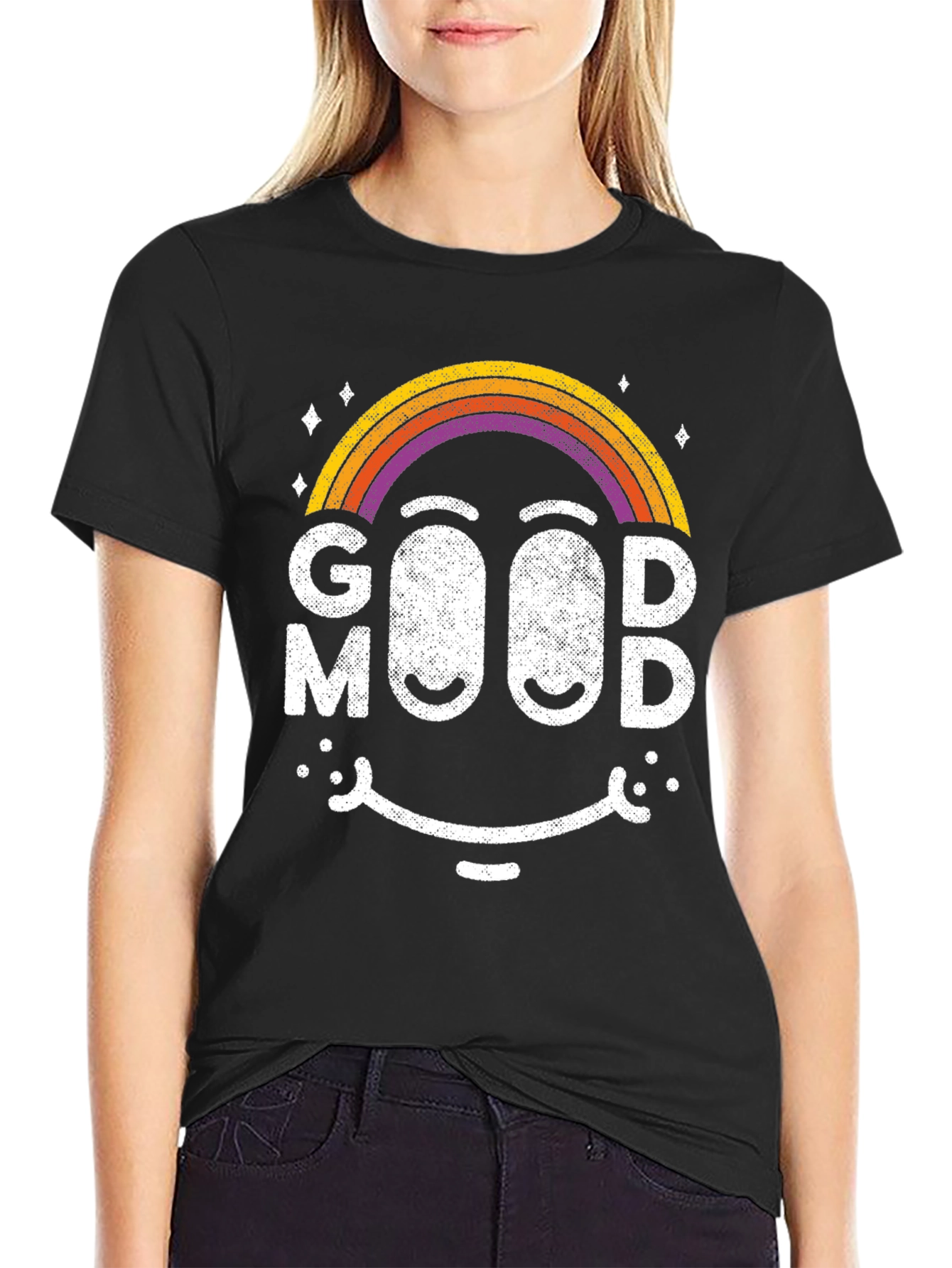 Good Mood Rainbow Smiley Face T-Shirt