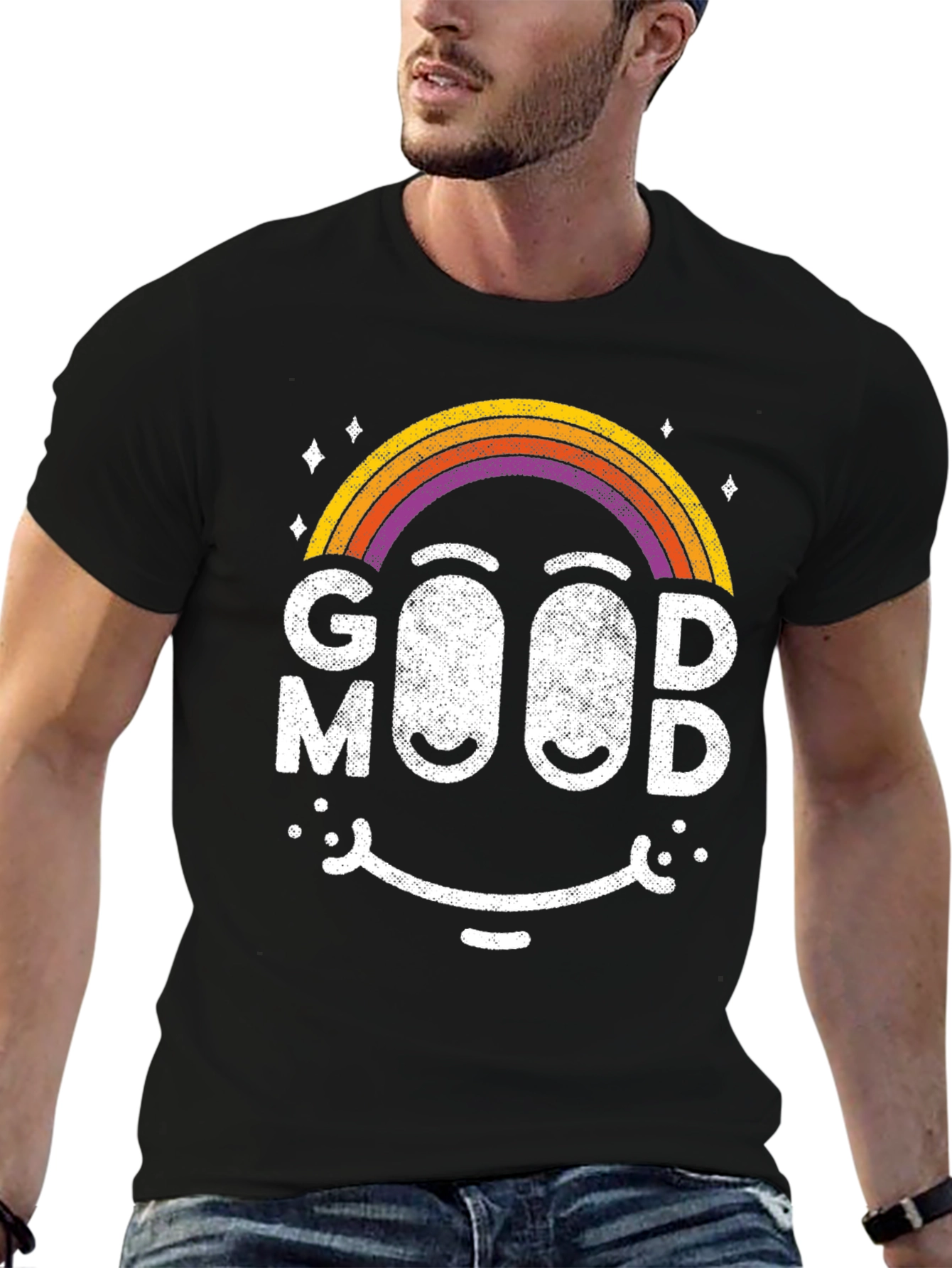 Good Mood Rainbow Smiley Face T-Shirt
