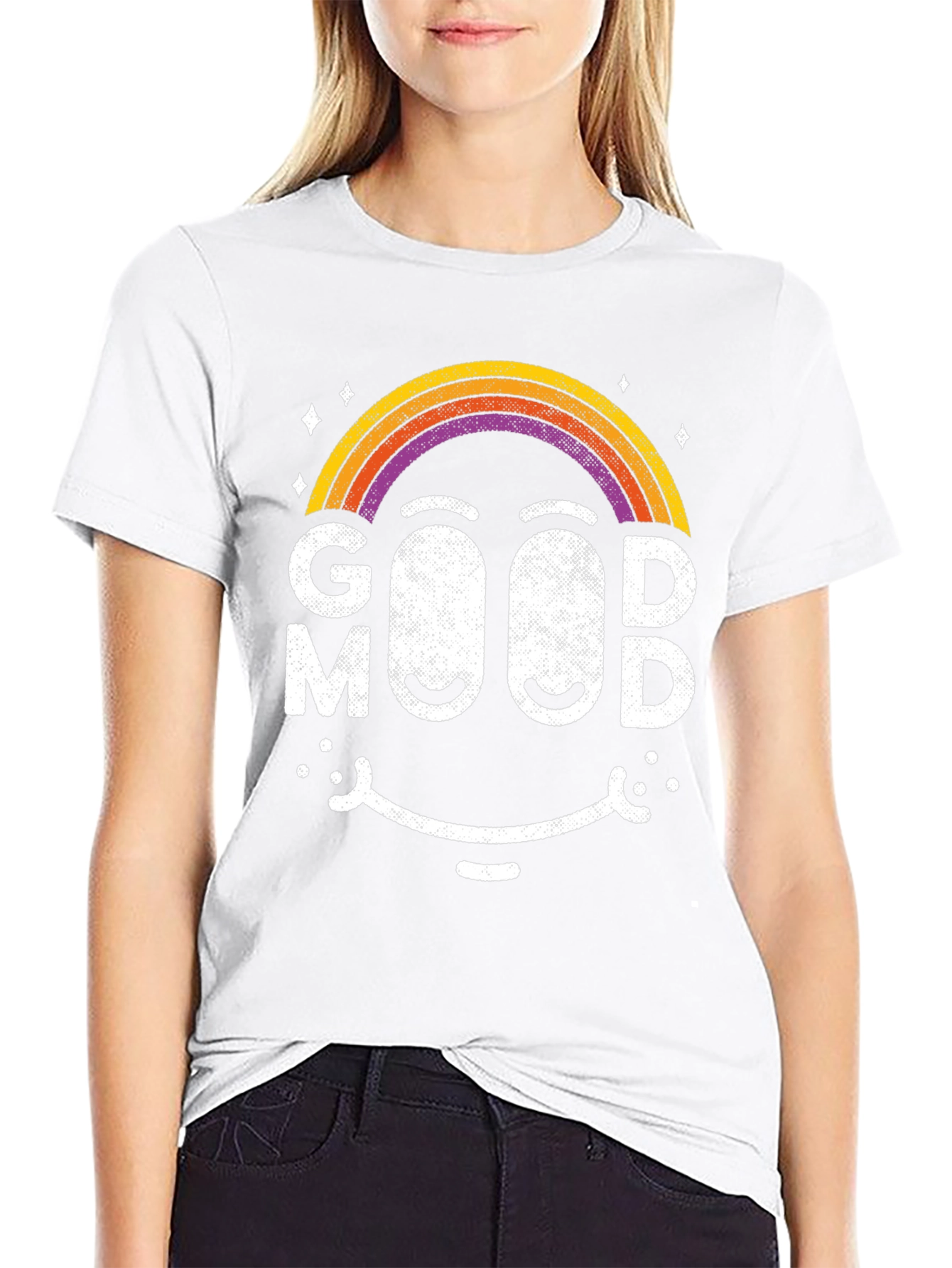 Good Mood Rainbow Smiley Face T-Shirt