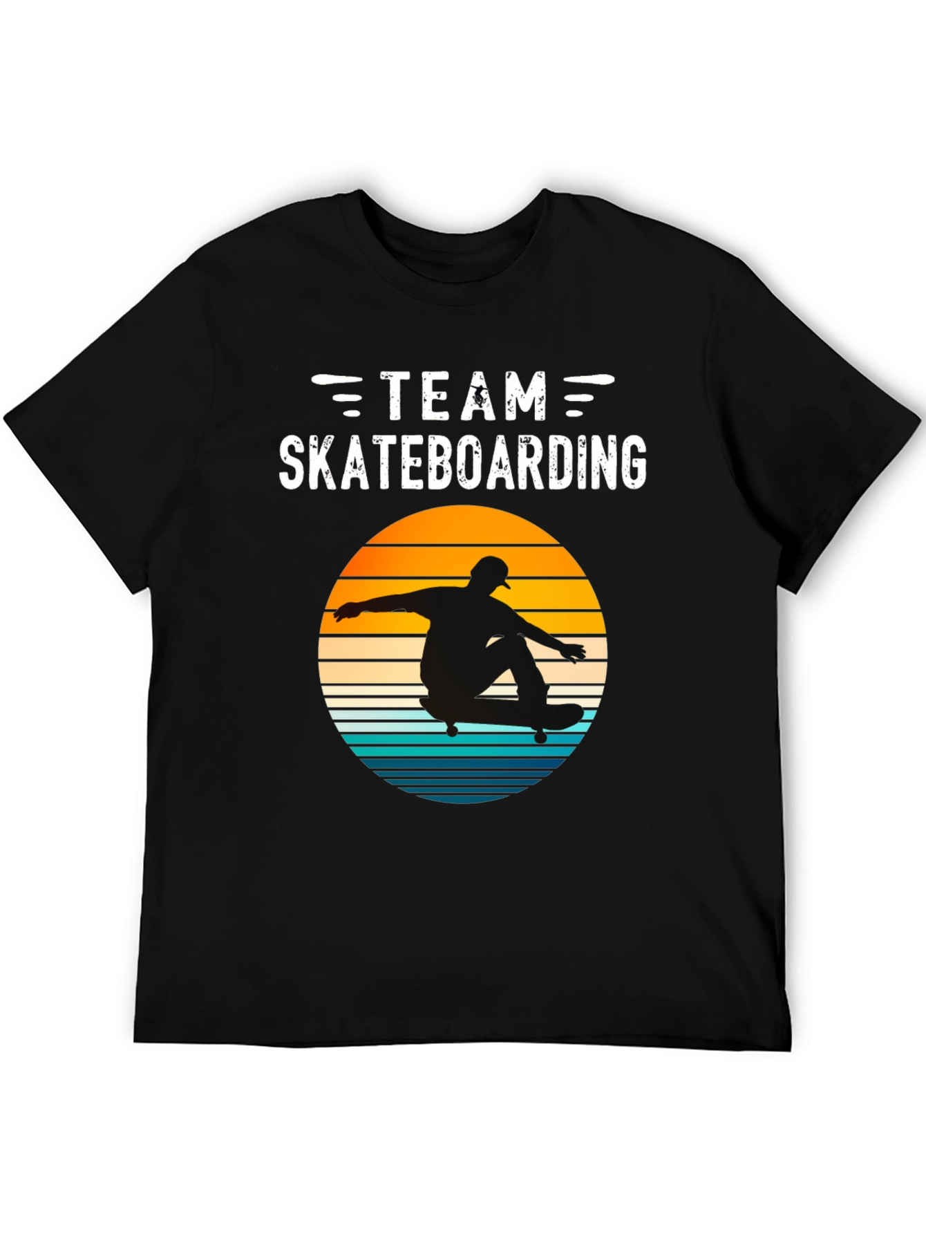 Team Skateboarding T-Shirt Retro Sunset Design