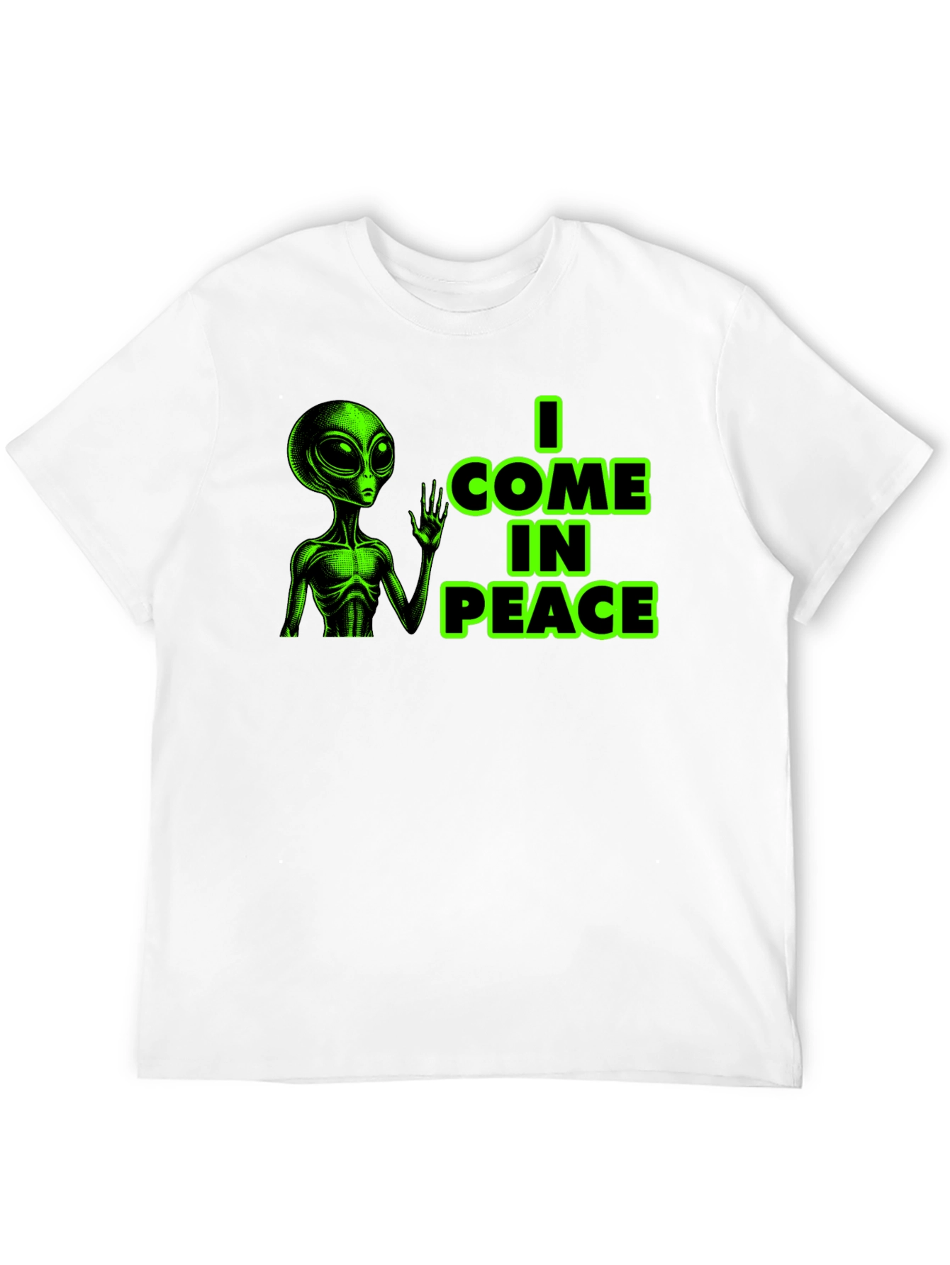 I Come In Peace Alien Graphic Tee - Black