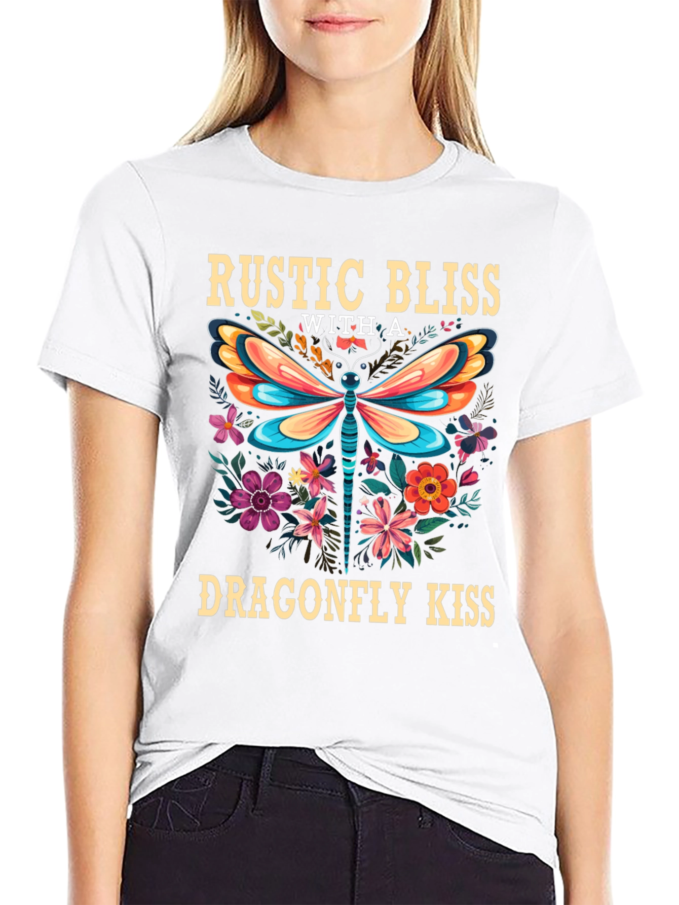 Rustic Bliss Dragonfly Kiss Graphic Tee
