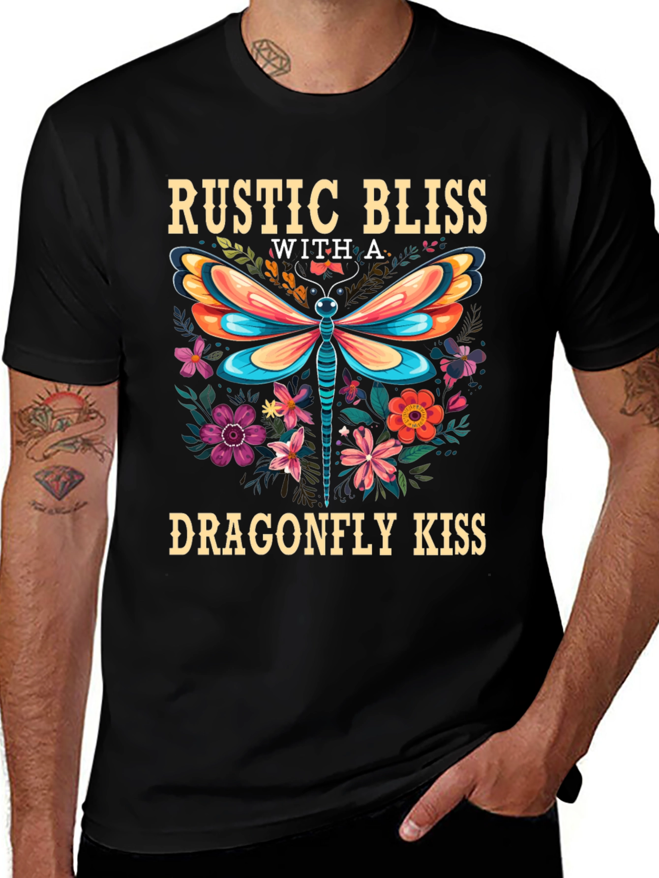 Rustic Bliss Dragonfly Kiss Graphic Tee