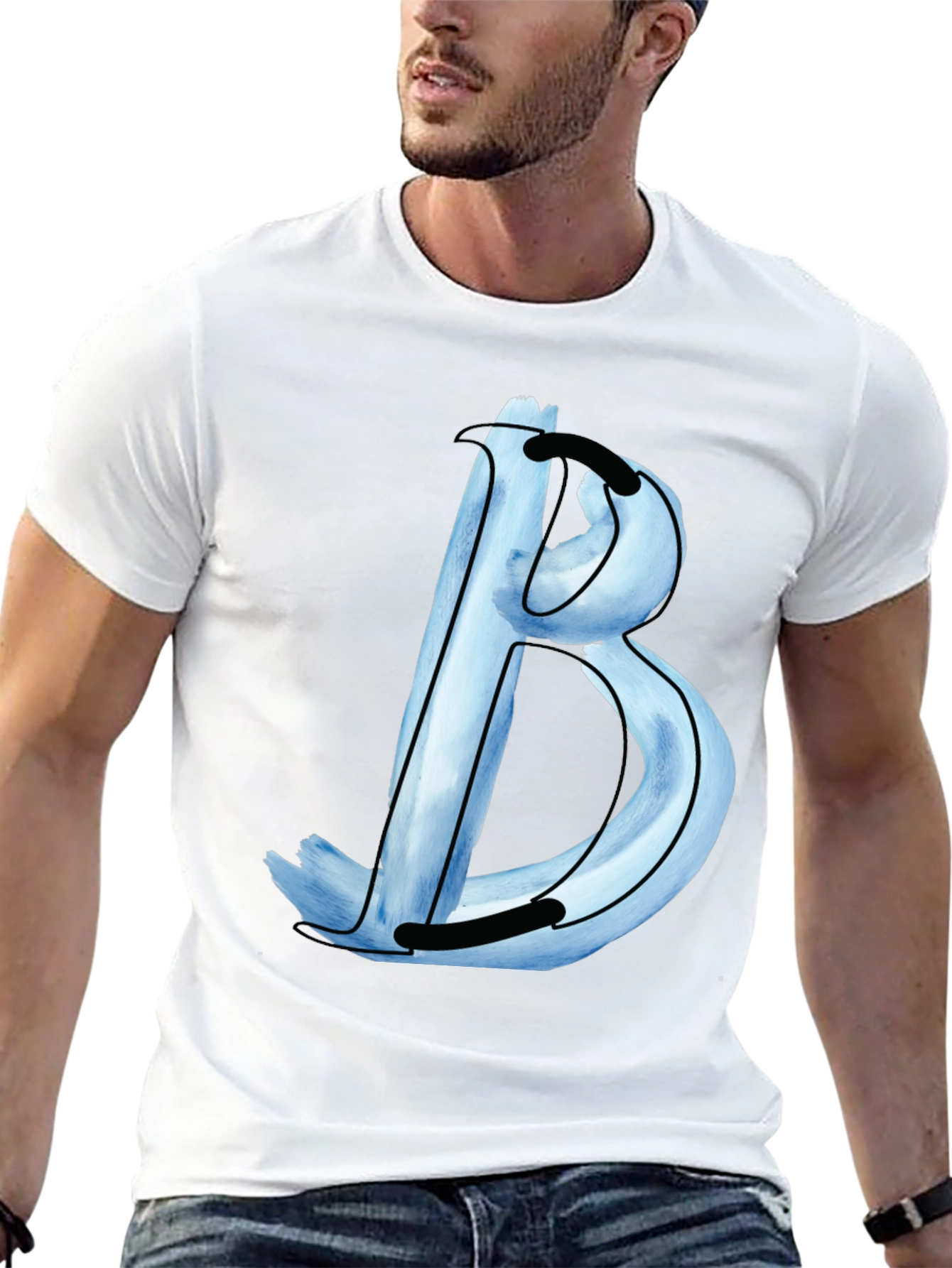 Stylish Black T-Shirt with Letter B Design