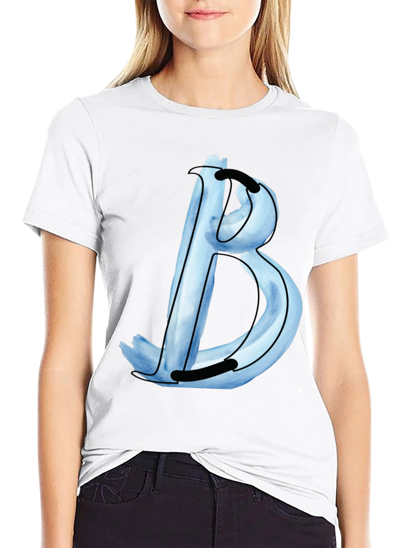 Stylish Black T-Shirt with Letter B Design