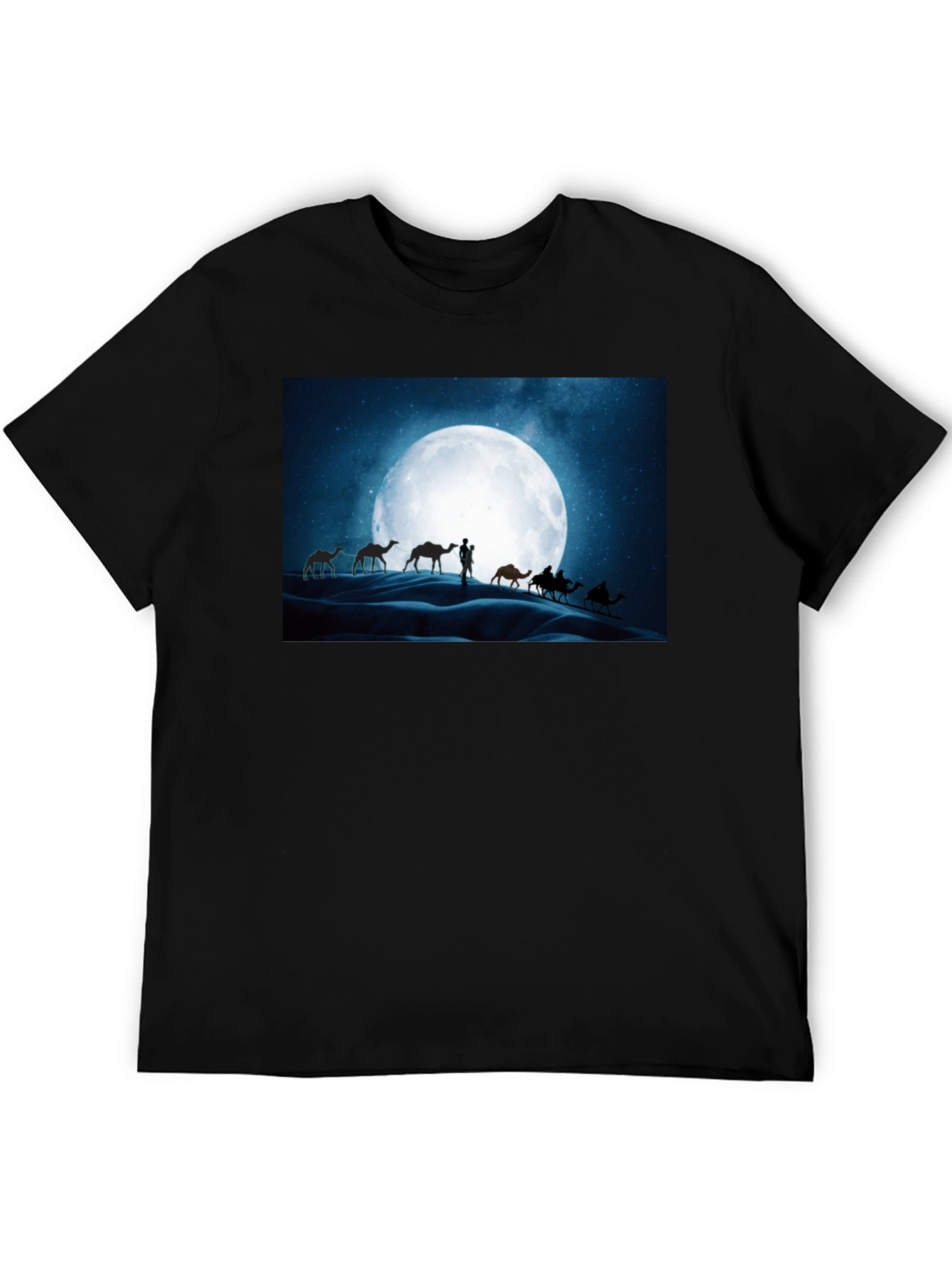 Camel Desert Moon Black T-Shirt