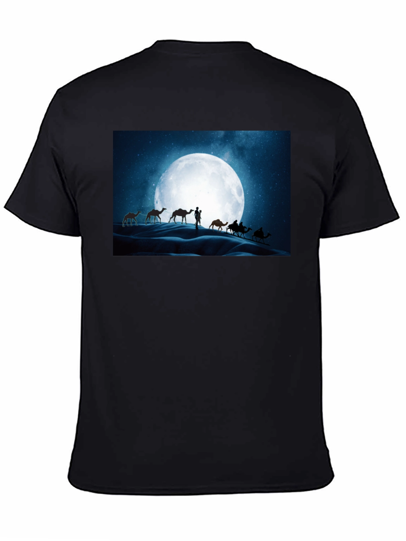 Camel Desert Moon Black T-Shirt