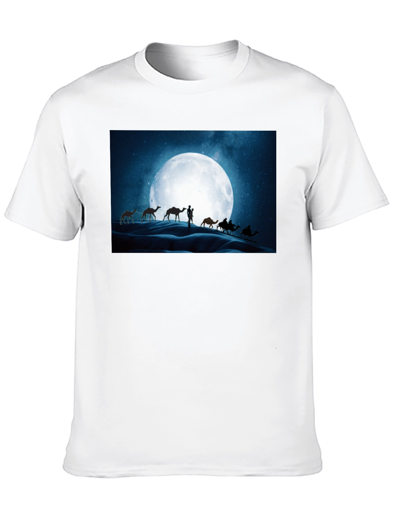 Camel Desert Moon Black T-Shirt