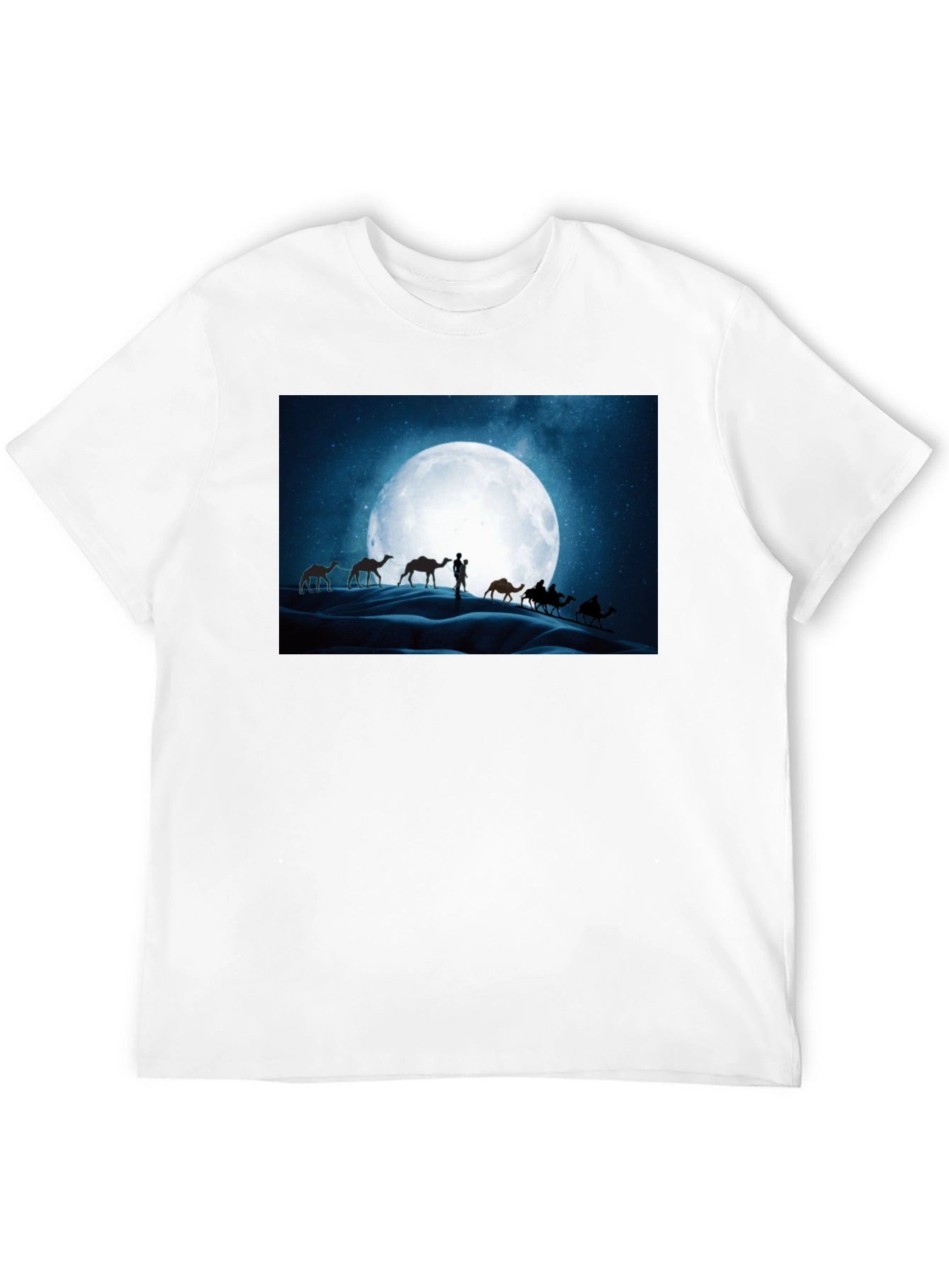 Camel Desert Moon Black T-Shirt
