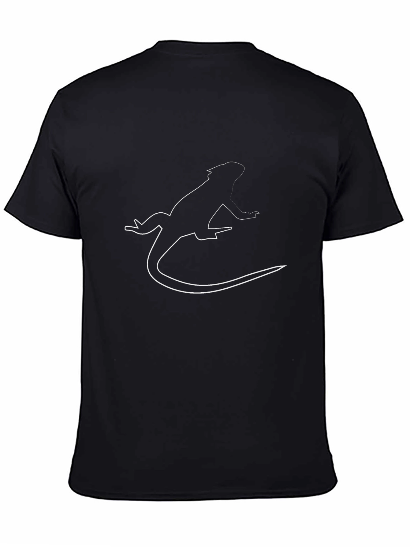 Lizard Outline Graphic Tee - Black