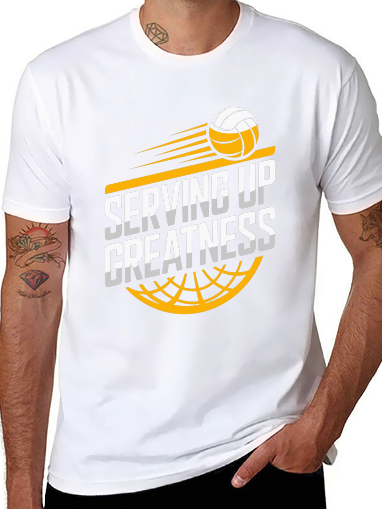 Serving Up Greatness Volleyball Graphic Tee