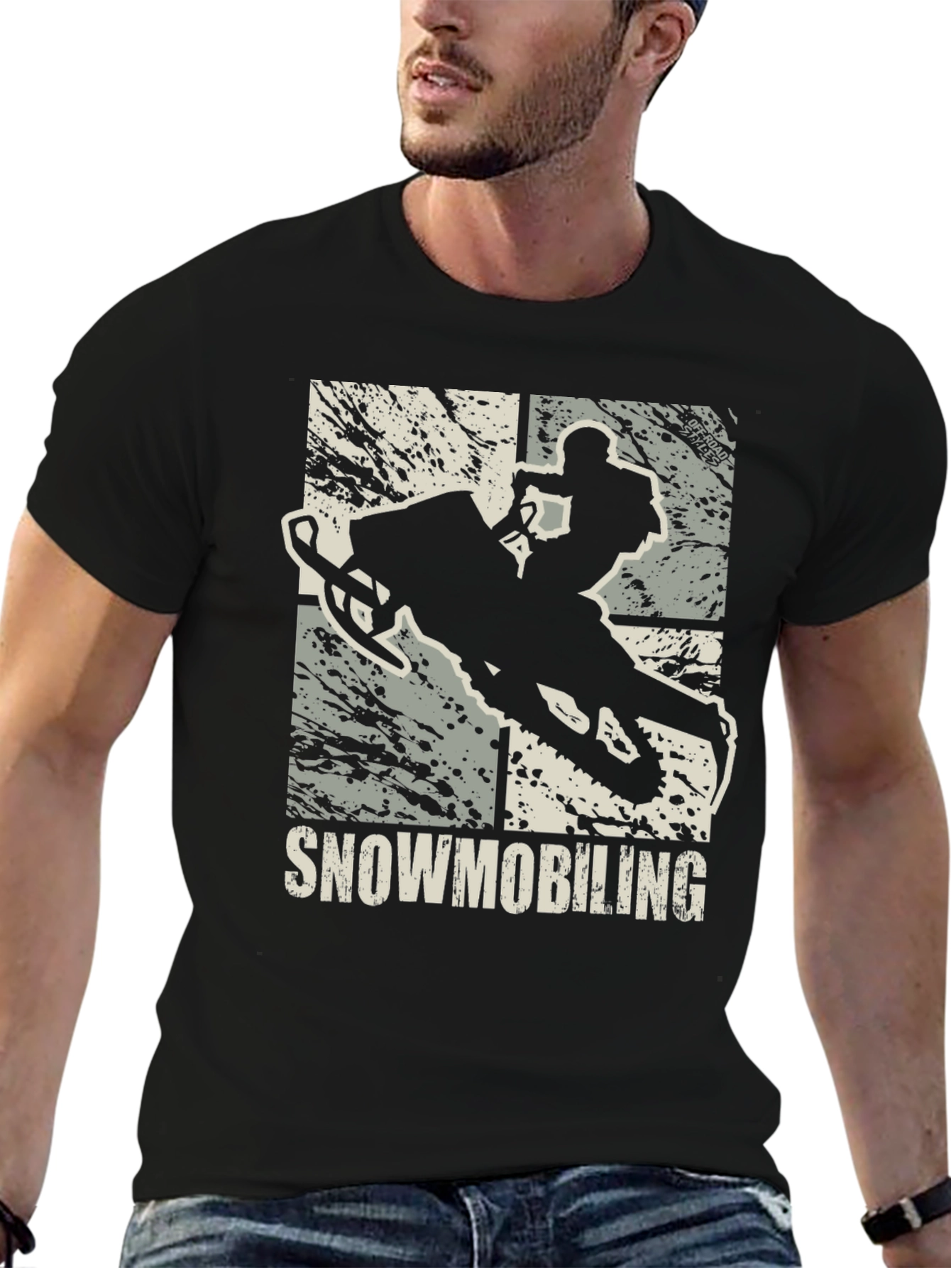 Snowmobiling Graphic T-Shirt - Mens Black Tee
