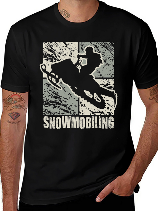 Snowmobiling Graphic T-Shirt - Mens Black Tee
