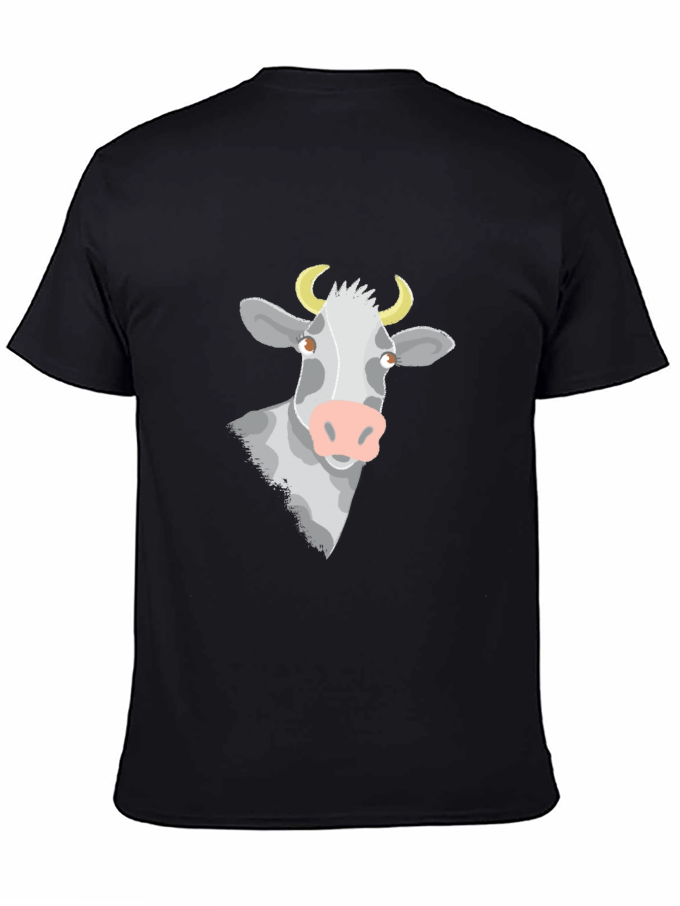 Cow Graphic T-Shirt - Black Cotton Blend