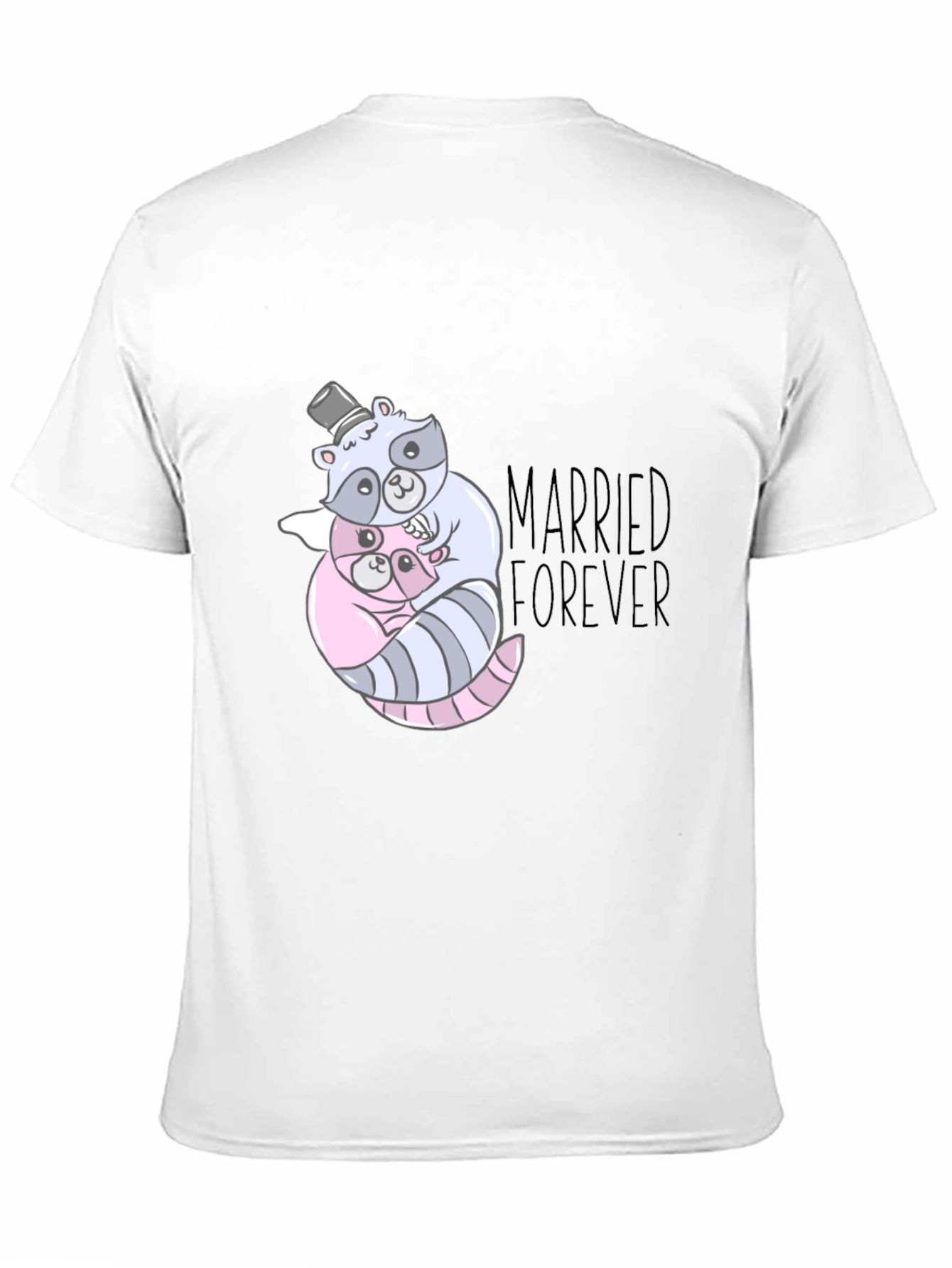 Married Forever Raccoon Couple Graphic Tee
