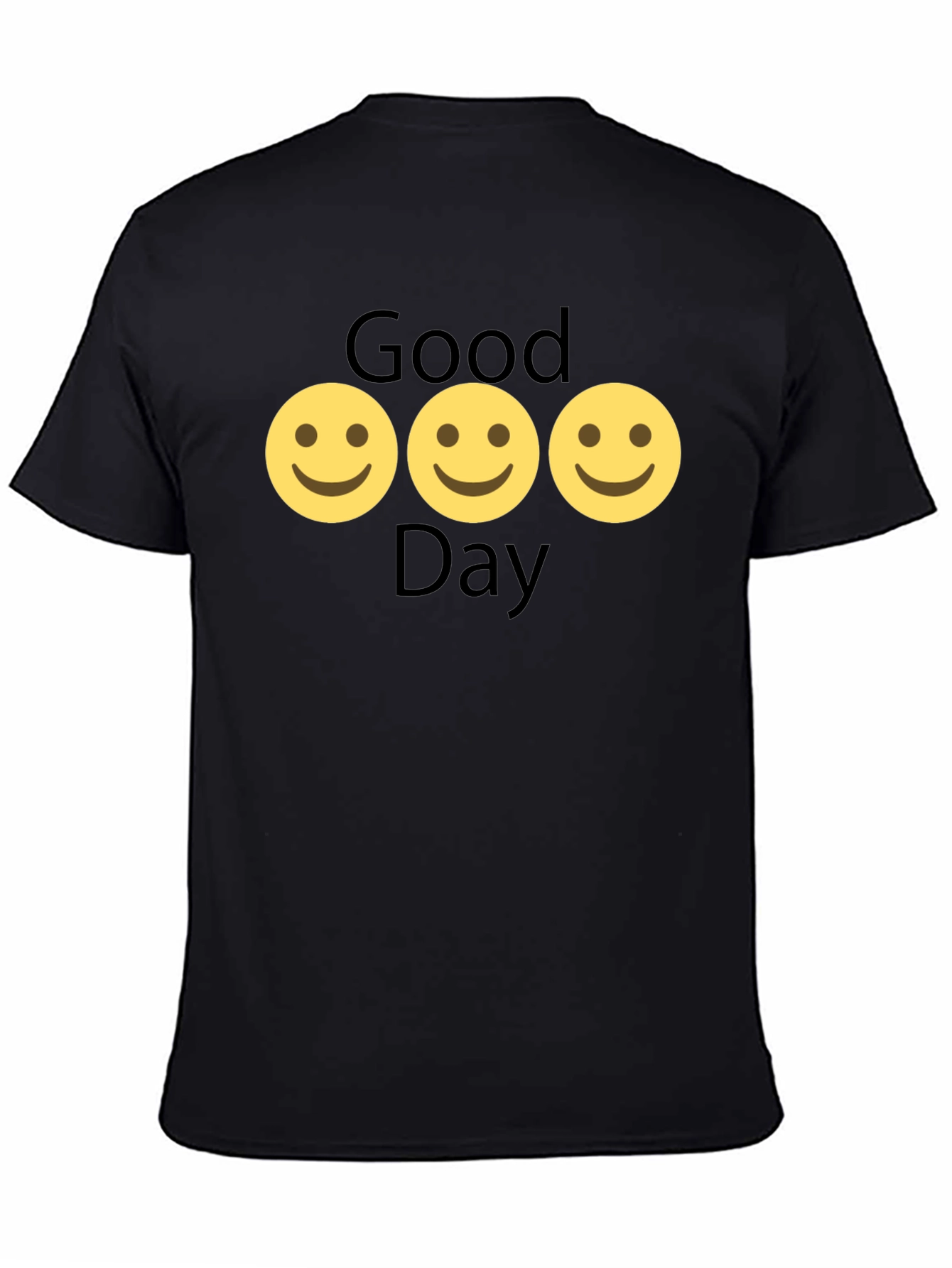 Good Day Smiley Face Black T-Shirt