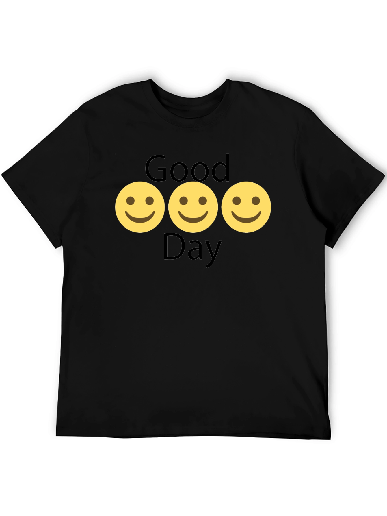 Good Day Smiley Face Black T-Shirt