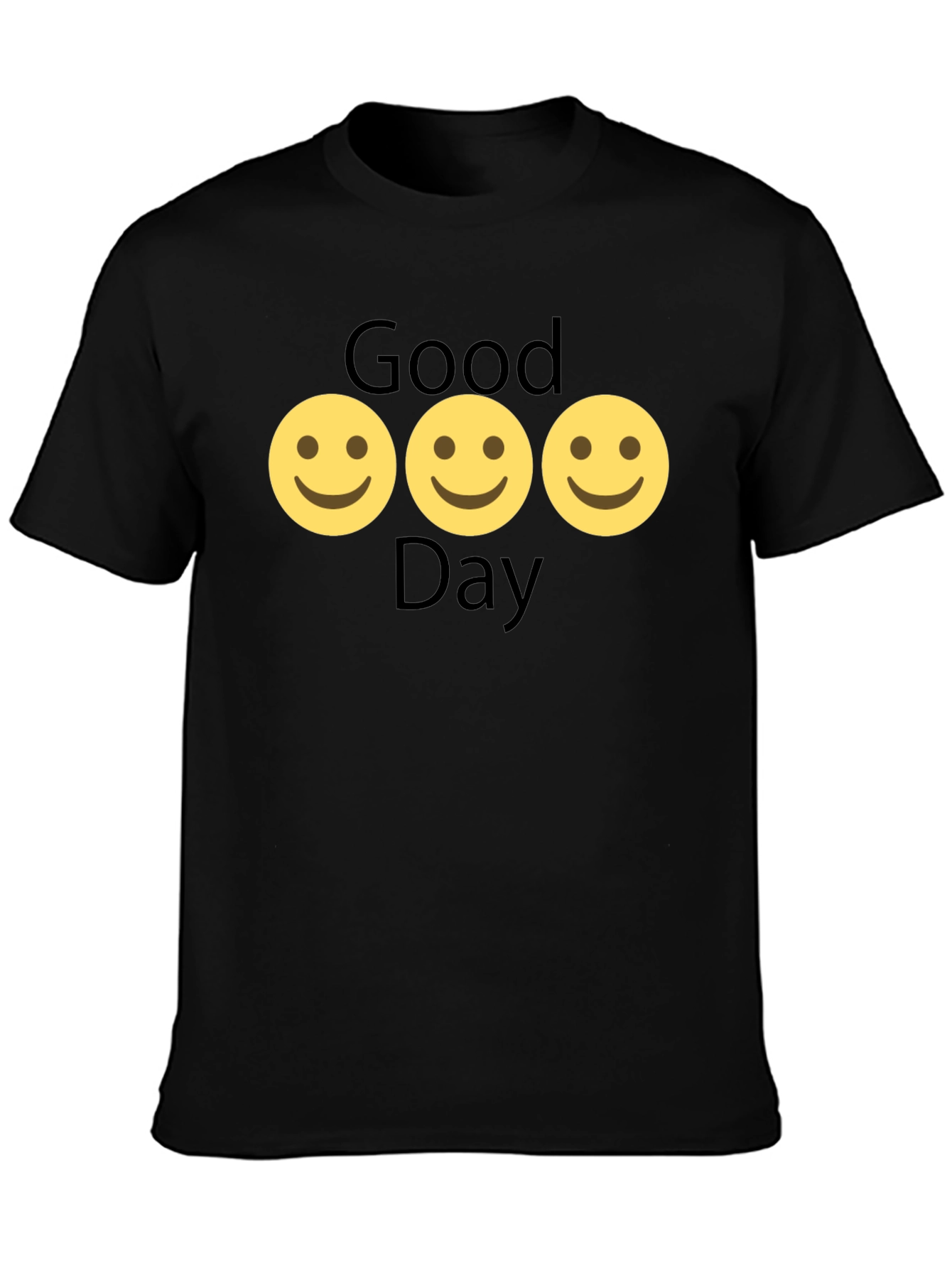 Good Day Smiley Face Black T-Shirt
