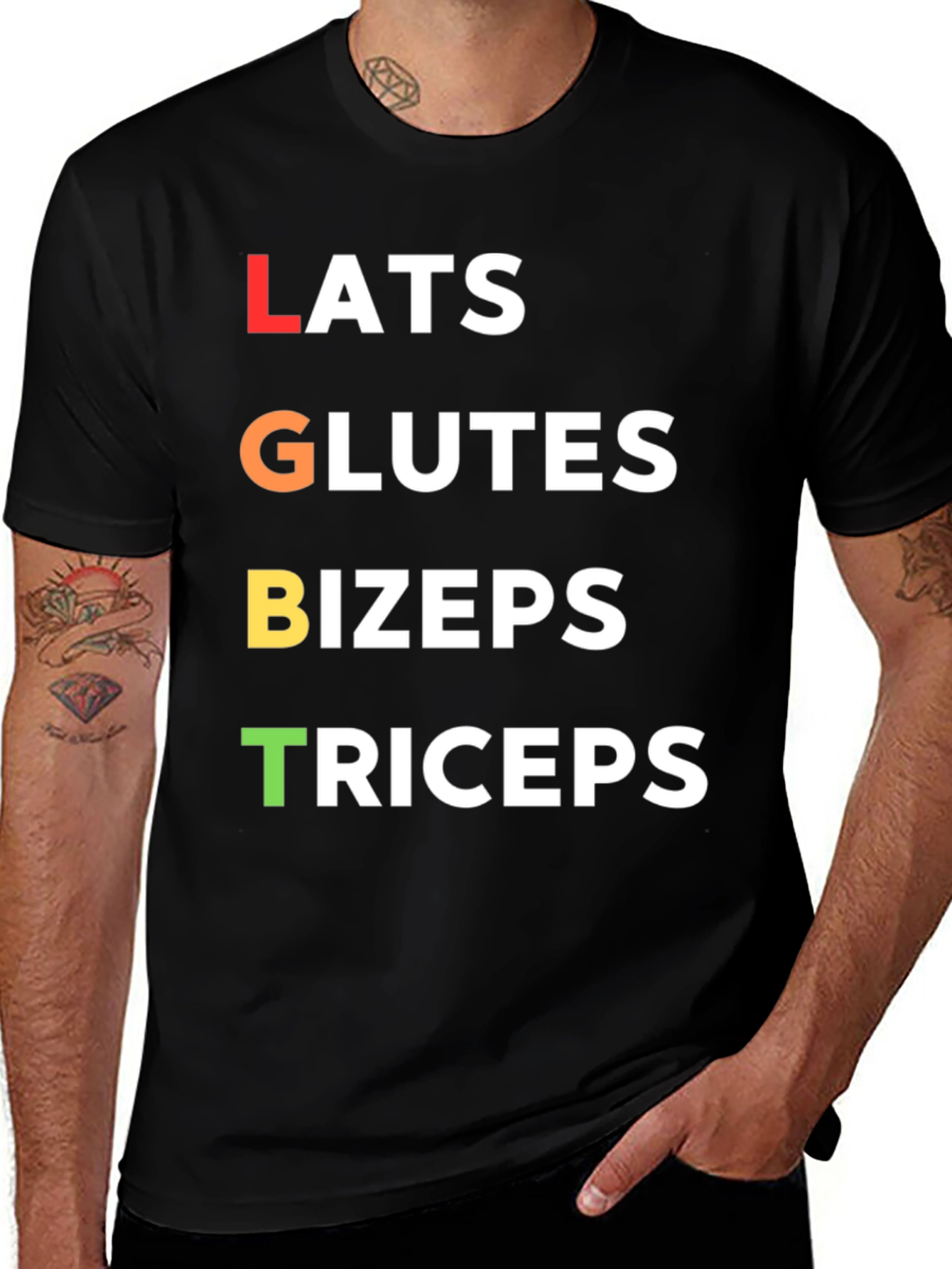 LGBT Workout T-Shirt - Lats Glutes Bizeps Triceps