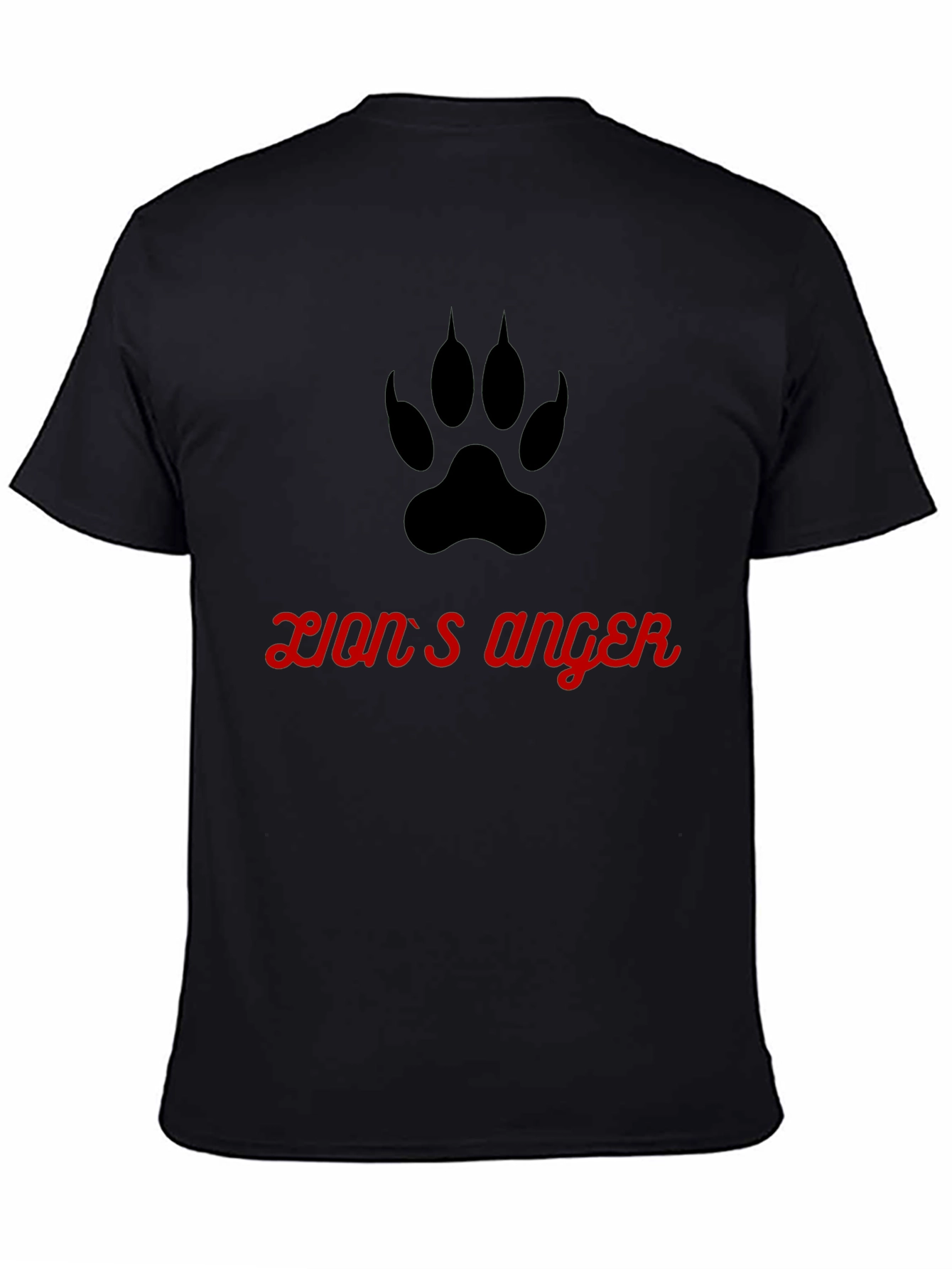 Lions Anger Graphic Tee - Black Cotton T-Shirt