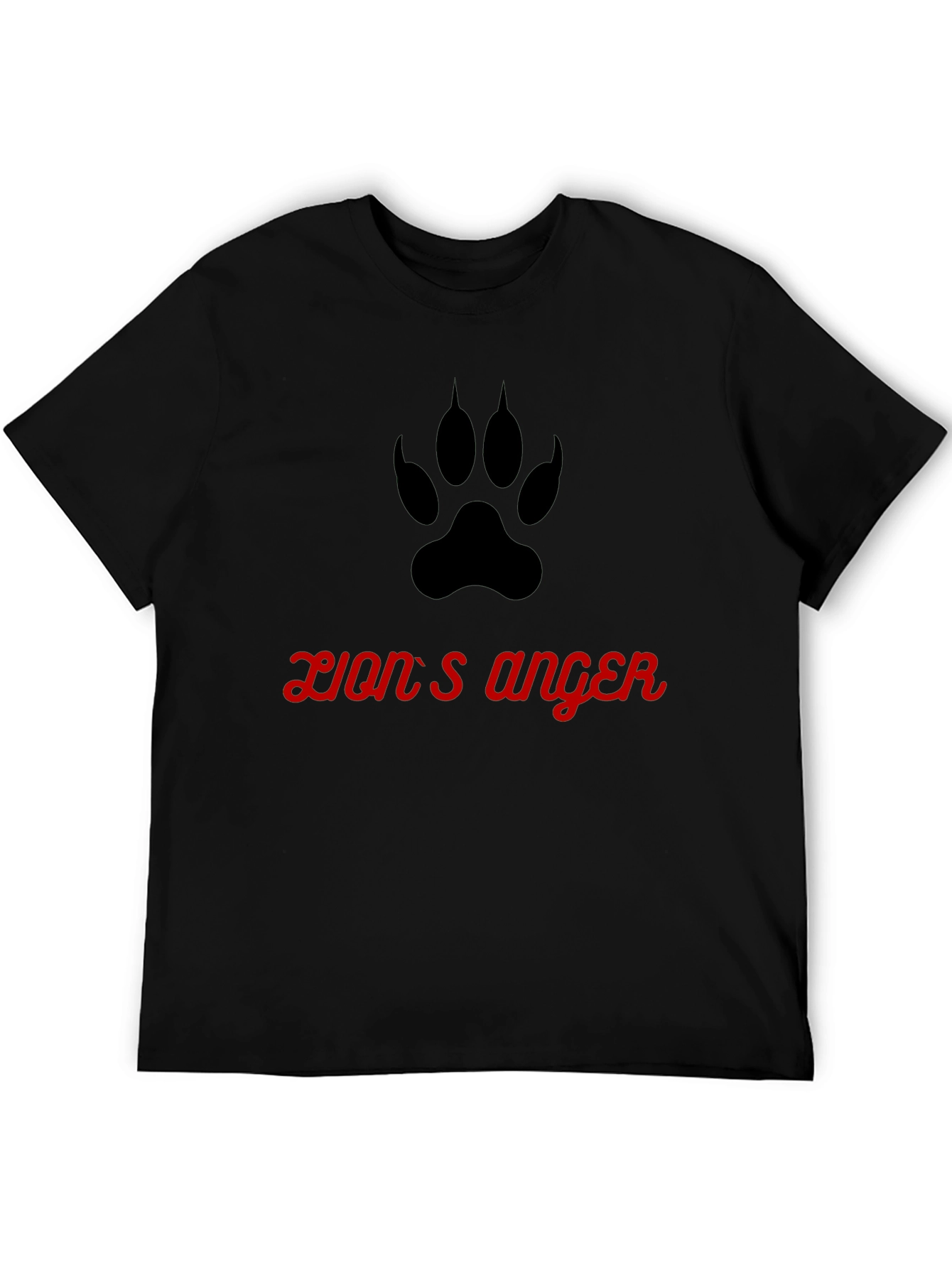 Lions Anger Graphic Tee - Black Cotton T-Shirt