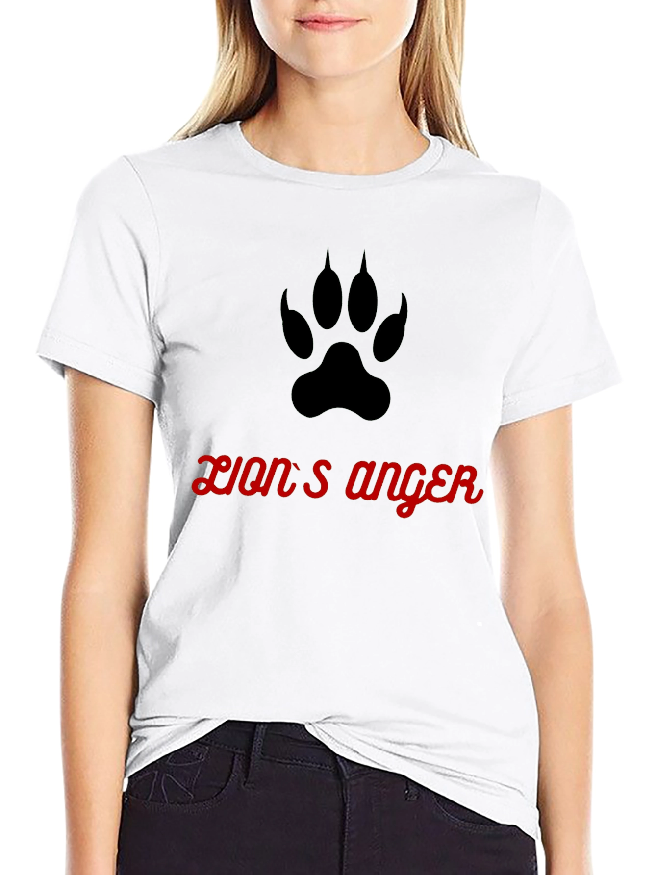 Lions Anger Graphic Tee - Black Cotton T-Shirt