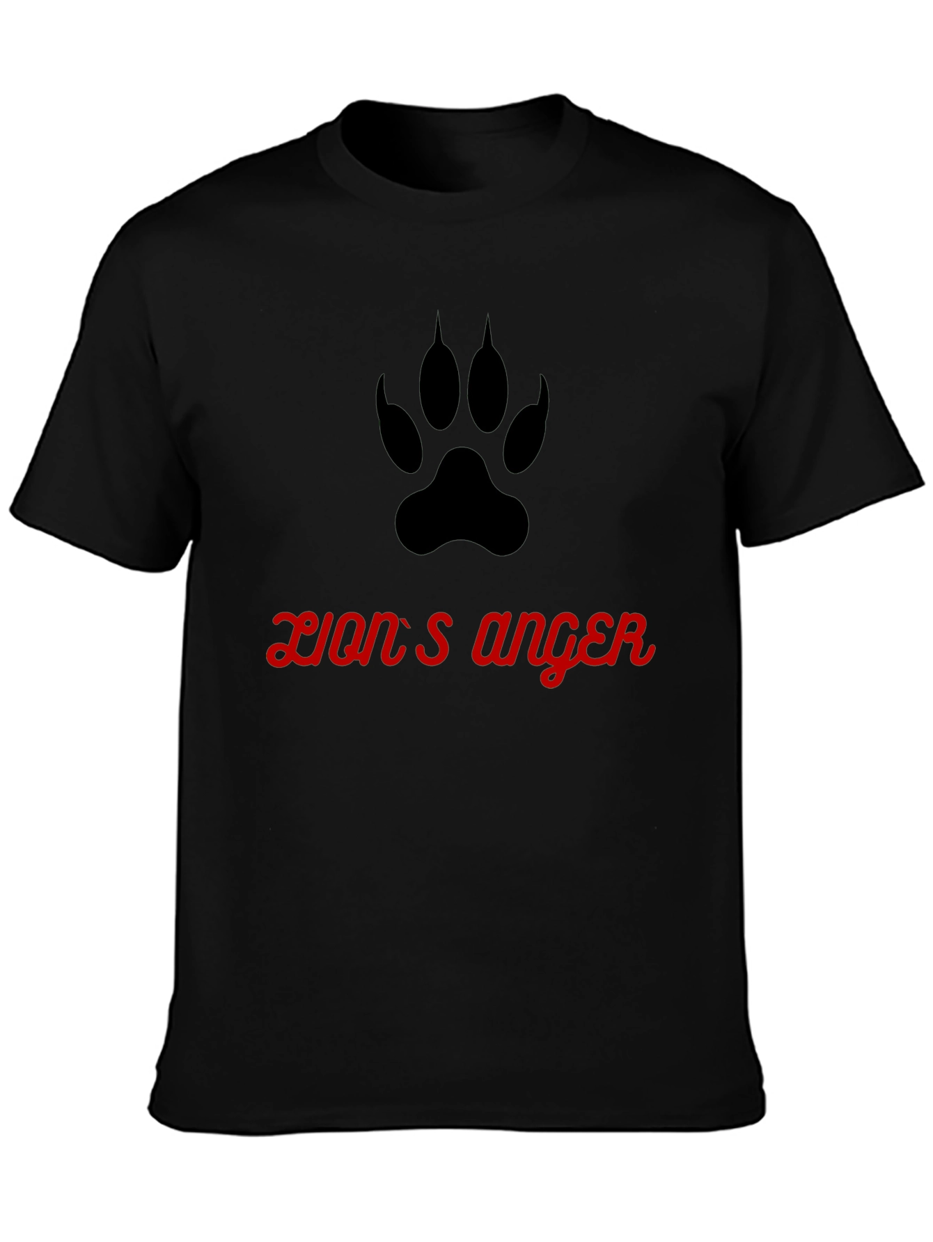 Lions Anger Graphic Tee - Black Cotton T-Shirt