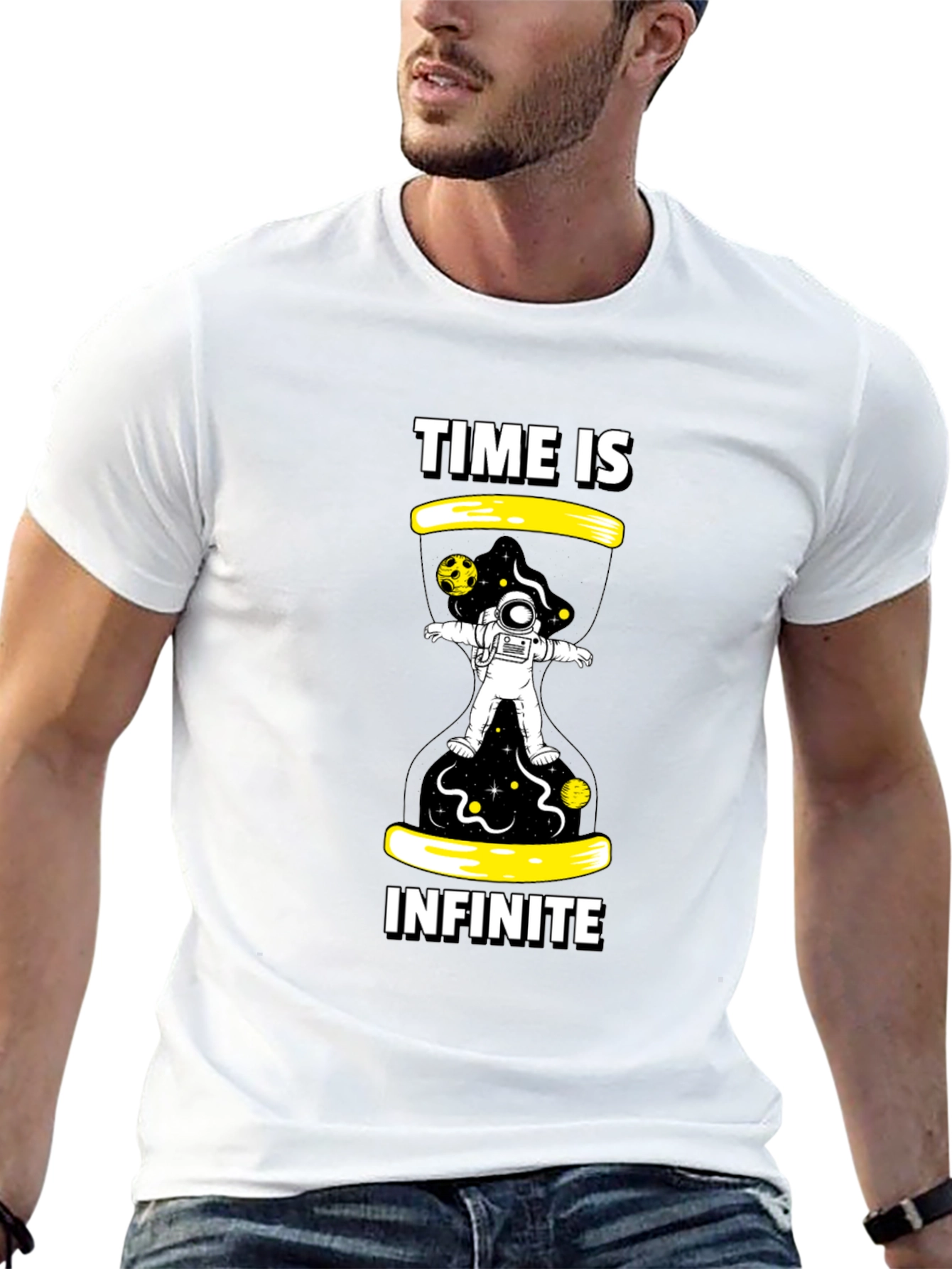 Time is Infinite Black Graphic Tee