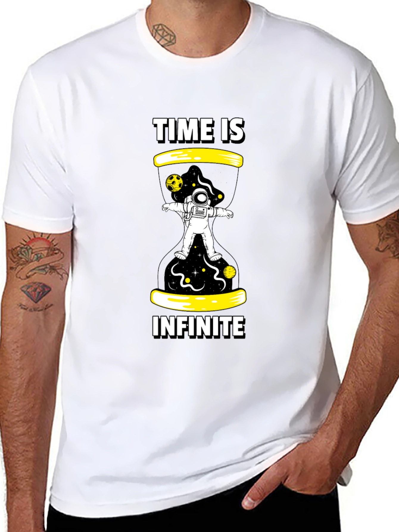 Time is Infinite Black Graphic Tee
