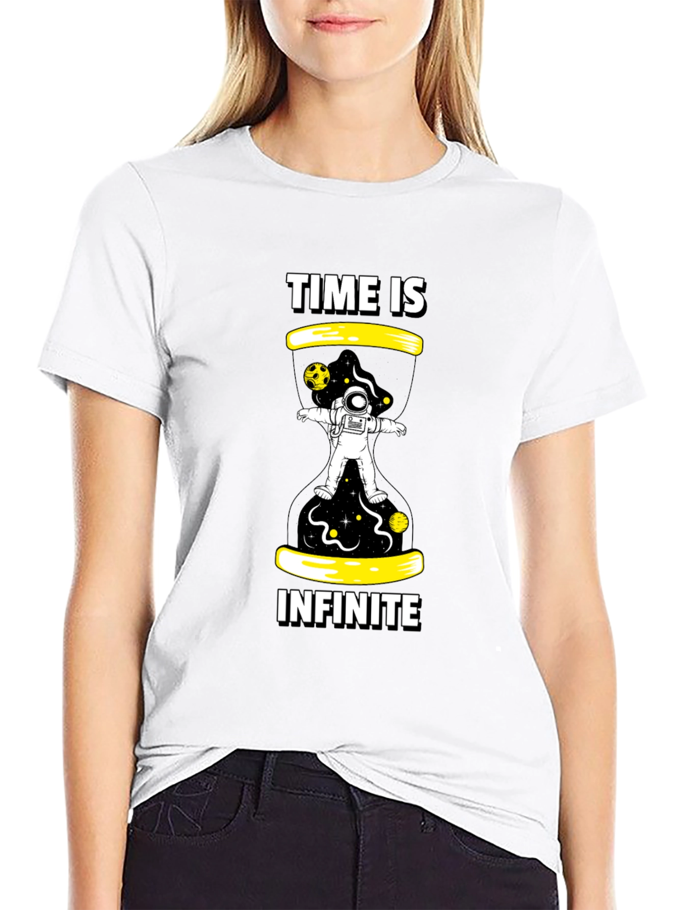 Time is Infinite Black Graphic Tee