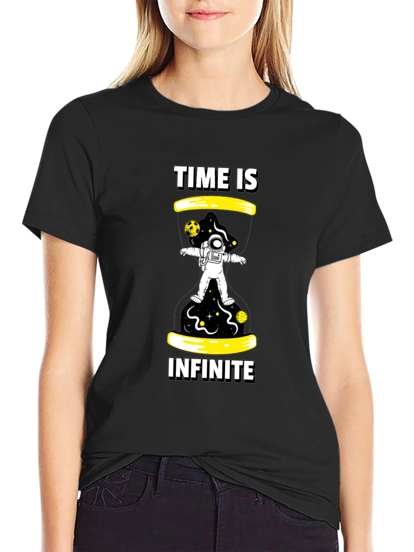 Time is Infinite Black Graphic Tee