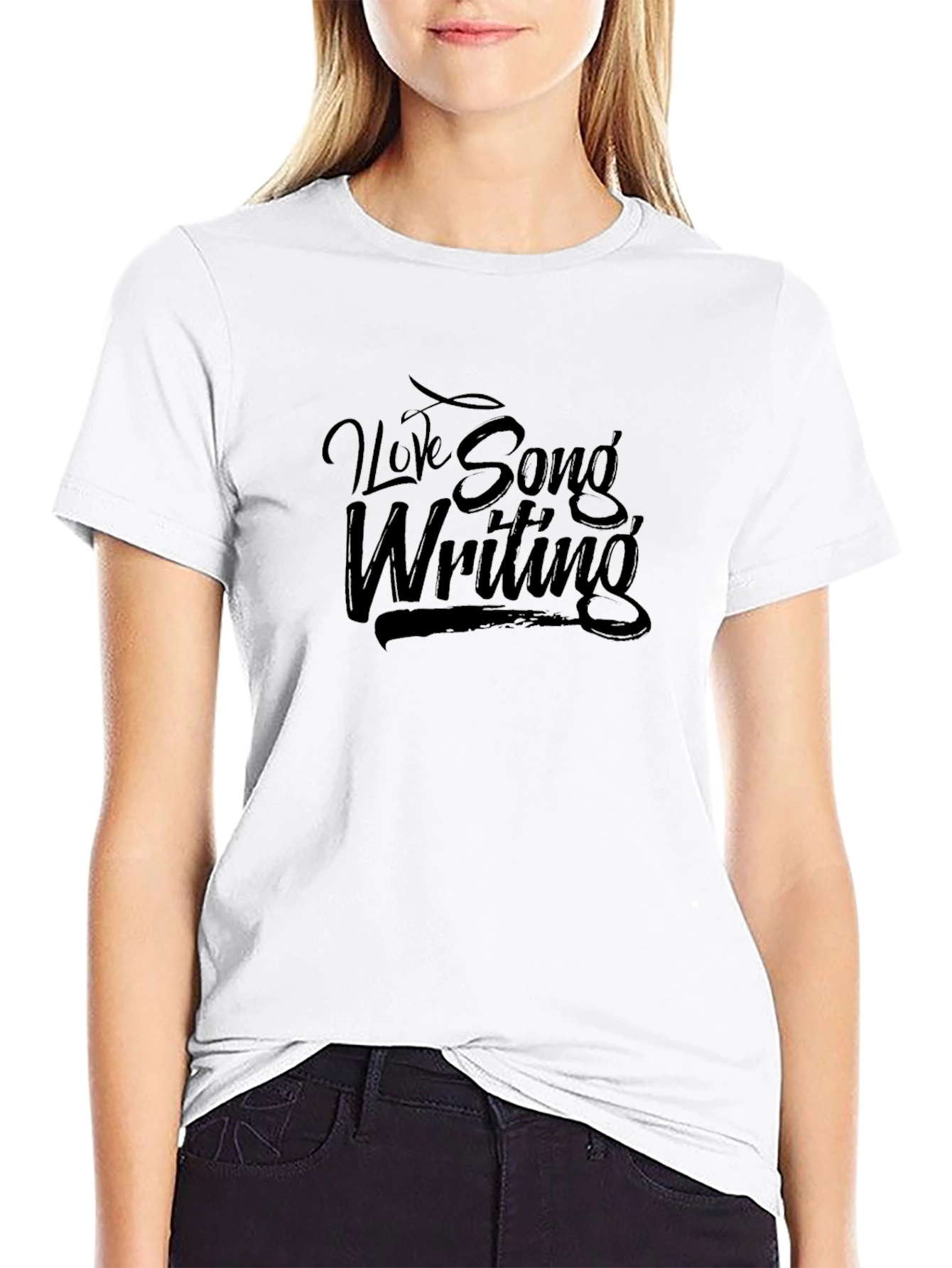 I Love Song Writing Black T-Shirt