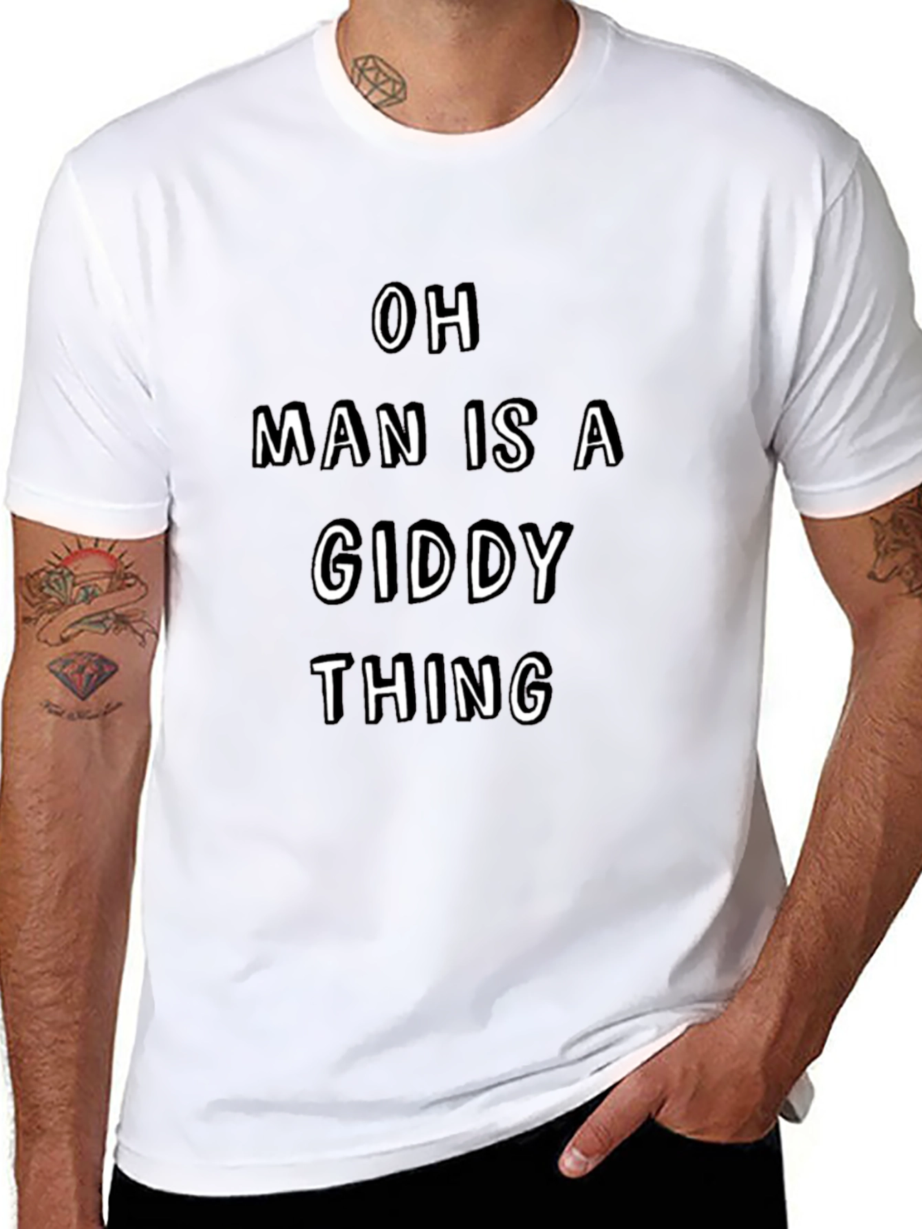 Oh Man Is A Giddy Thing Black Tee