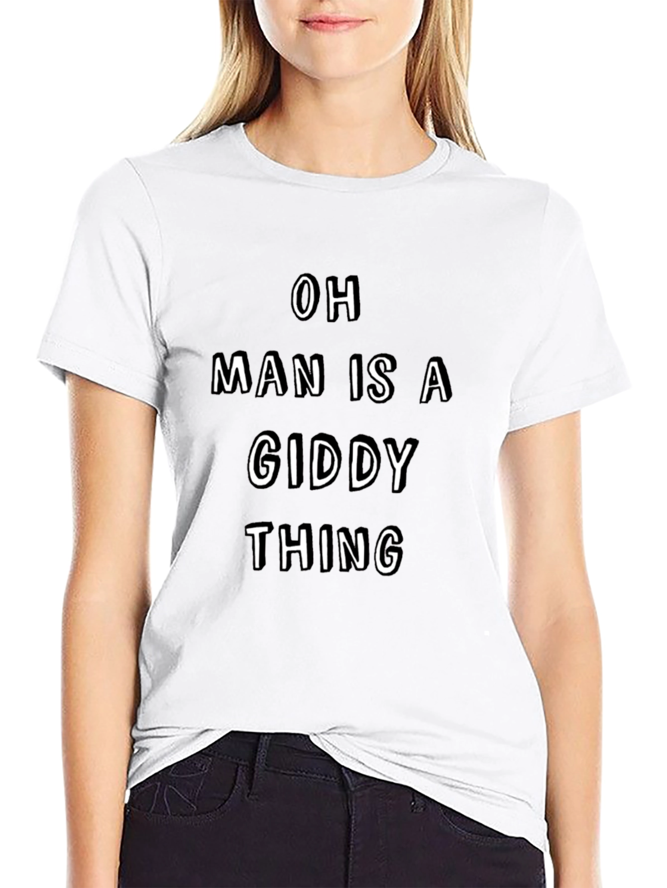Oh Man Is A Giddy Thing Black Tee