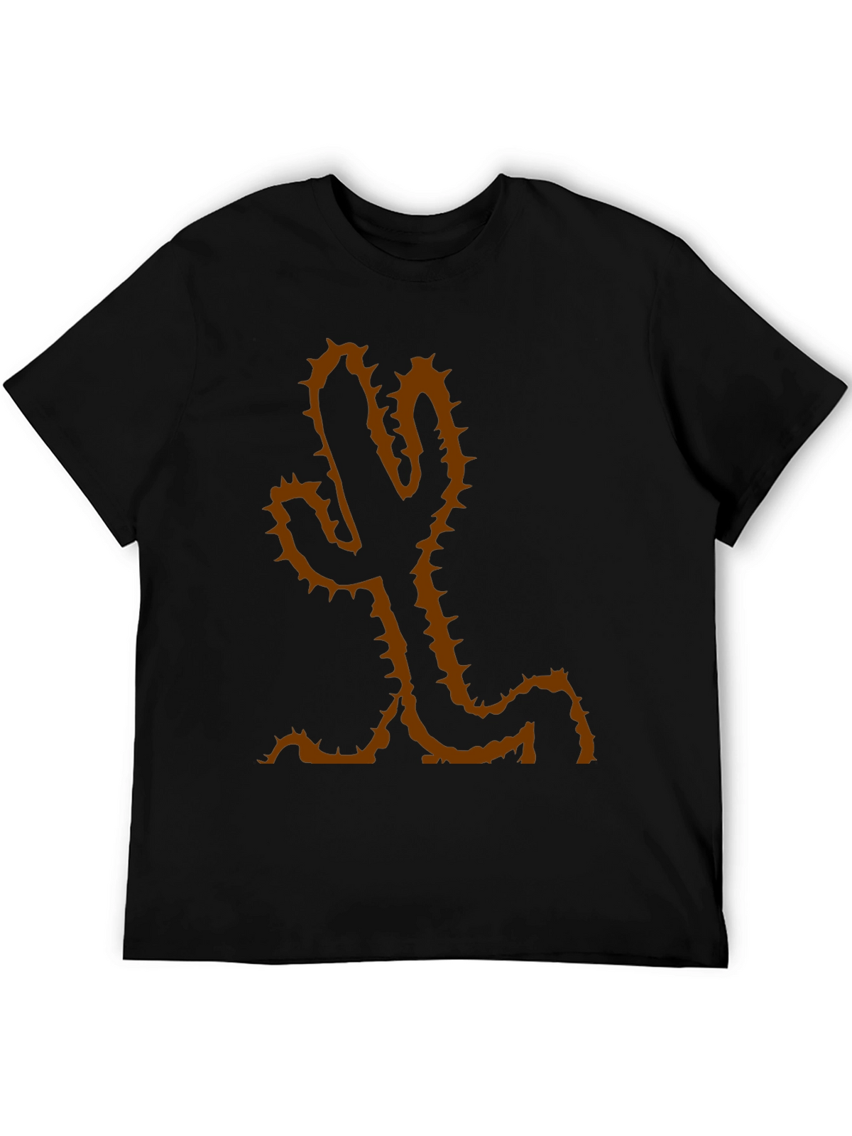 Cactus Graphic Tee - Casual Black Cotton T-Shirt