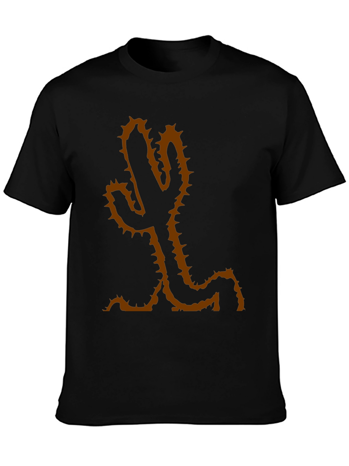 Cactus Graphic Tee - Casual Black Cotton T-Shirt