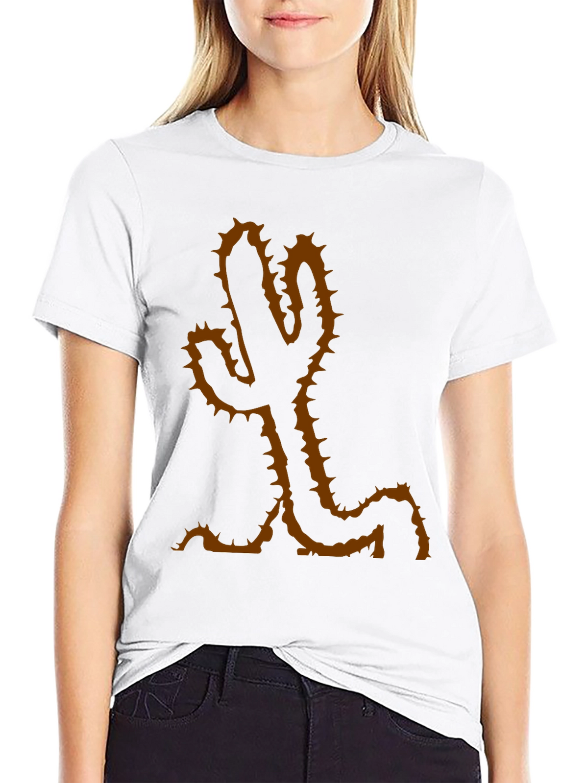 Cactus Graphic Tee - Casual Black Cotton T-Shirt