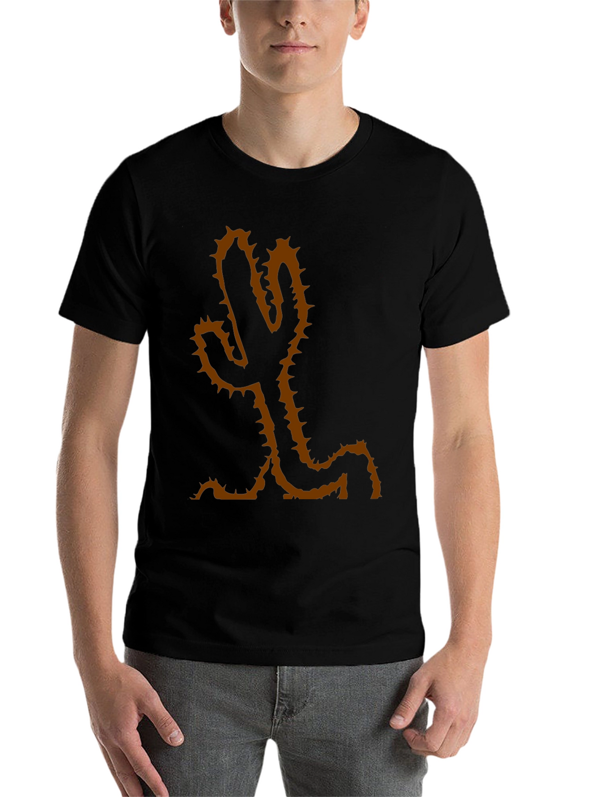 Cactus Graphic Tee - Casual Black Cotton T-Shirt