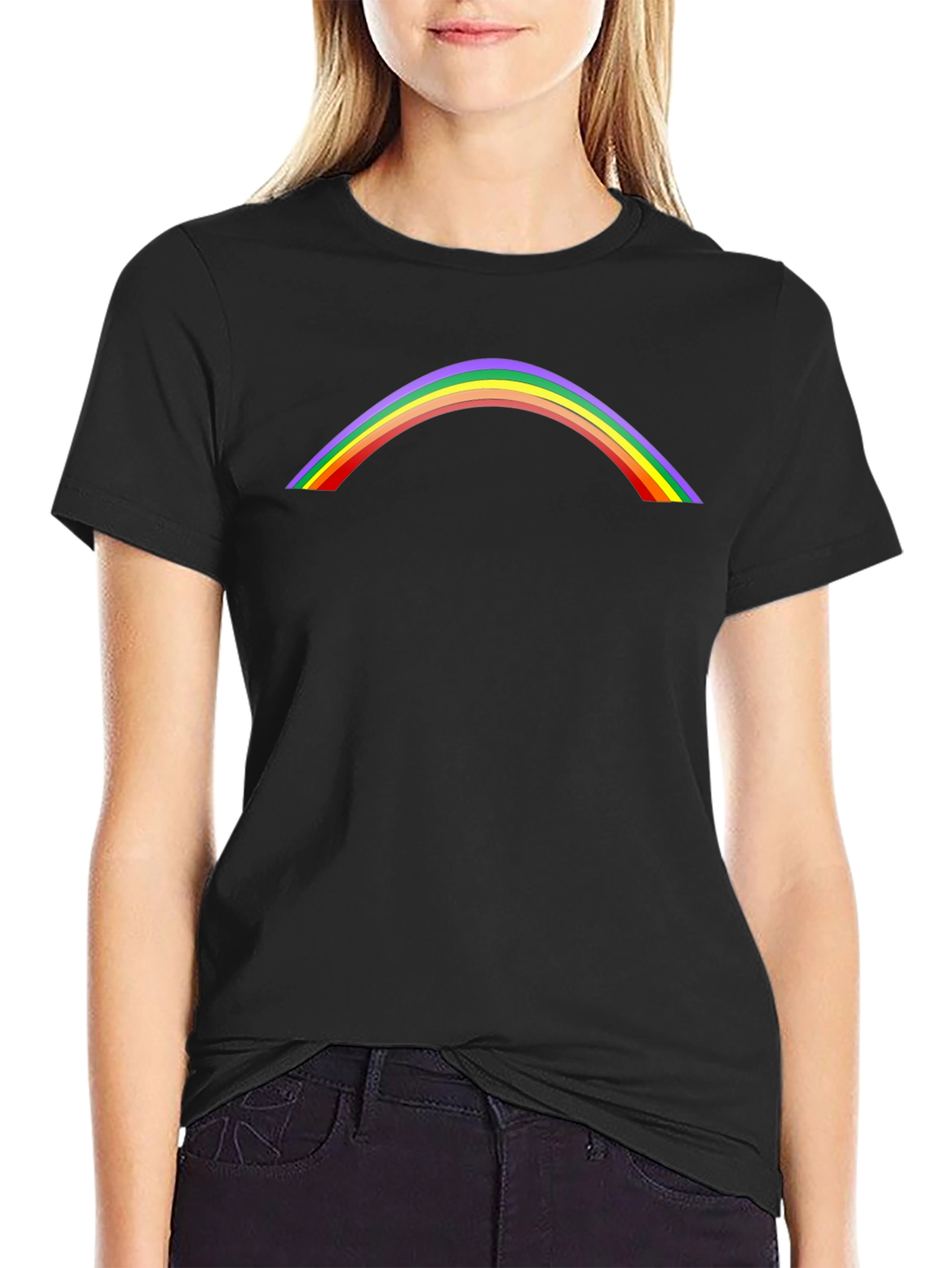 Rainbow Arch Graphic Tee - Stylish Casual Shirt